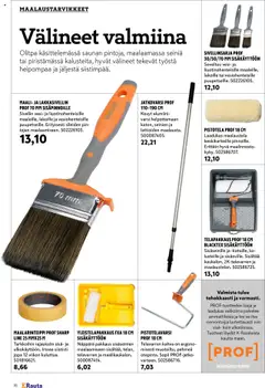 K-Rauta-mainoslehti voimassa 01.09.2025 alkaen | Sivu: 16 | Tuotteet: Maalarinteippi, Maali, Sivellin, Tee
