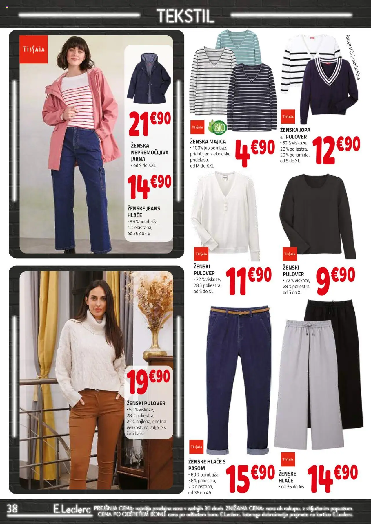 Novi E.leclerc katalog ponudbe – veljaven od 01.10.2025 | Stran: 38 | Izdelki: Majica, Pulover, Jakna, Hlace