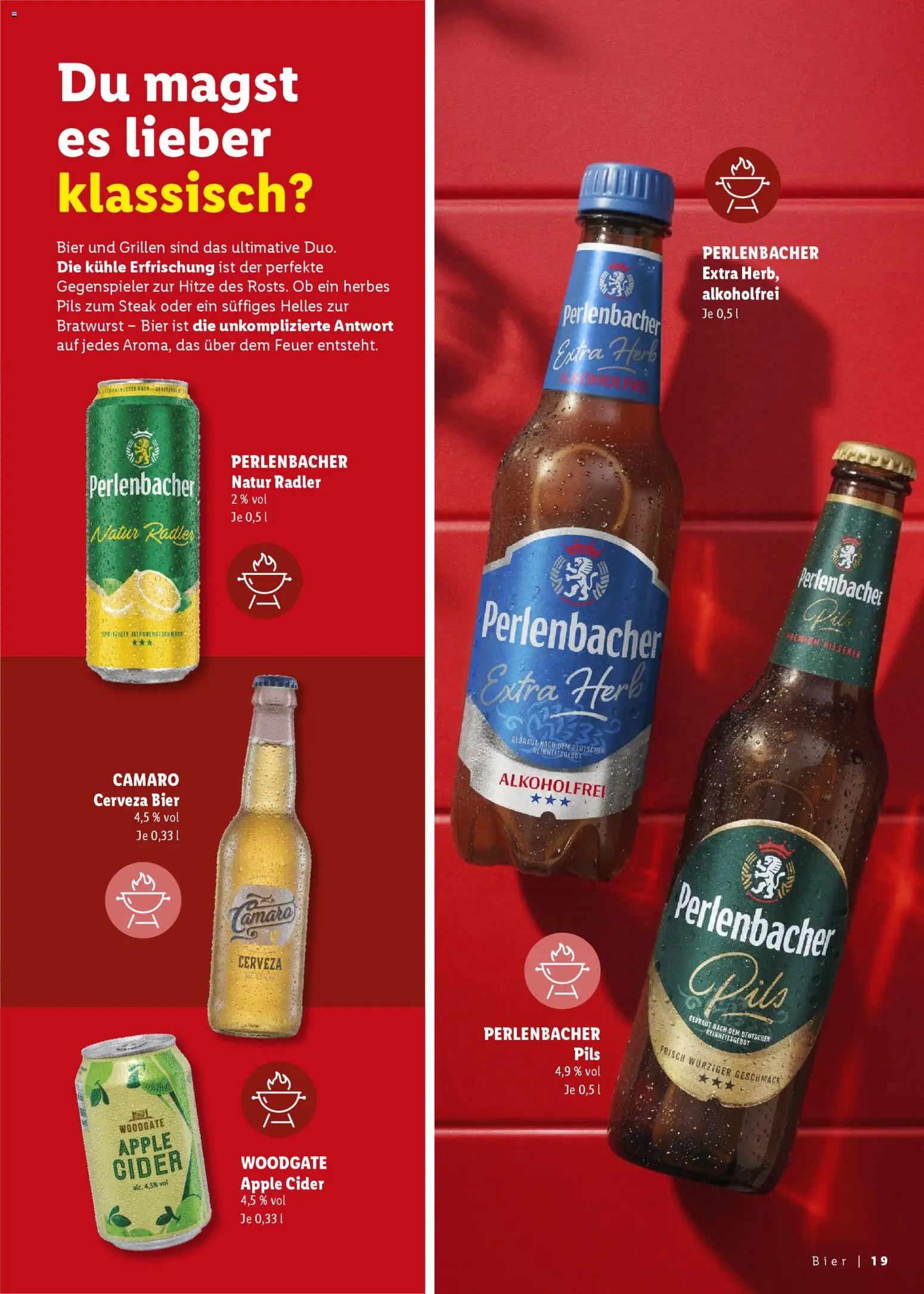 Lidl Prospekt – gültig ab 25.04.2026 | Seite: 19 | Produkte: Bier, Apple, Radler, Steak