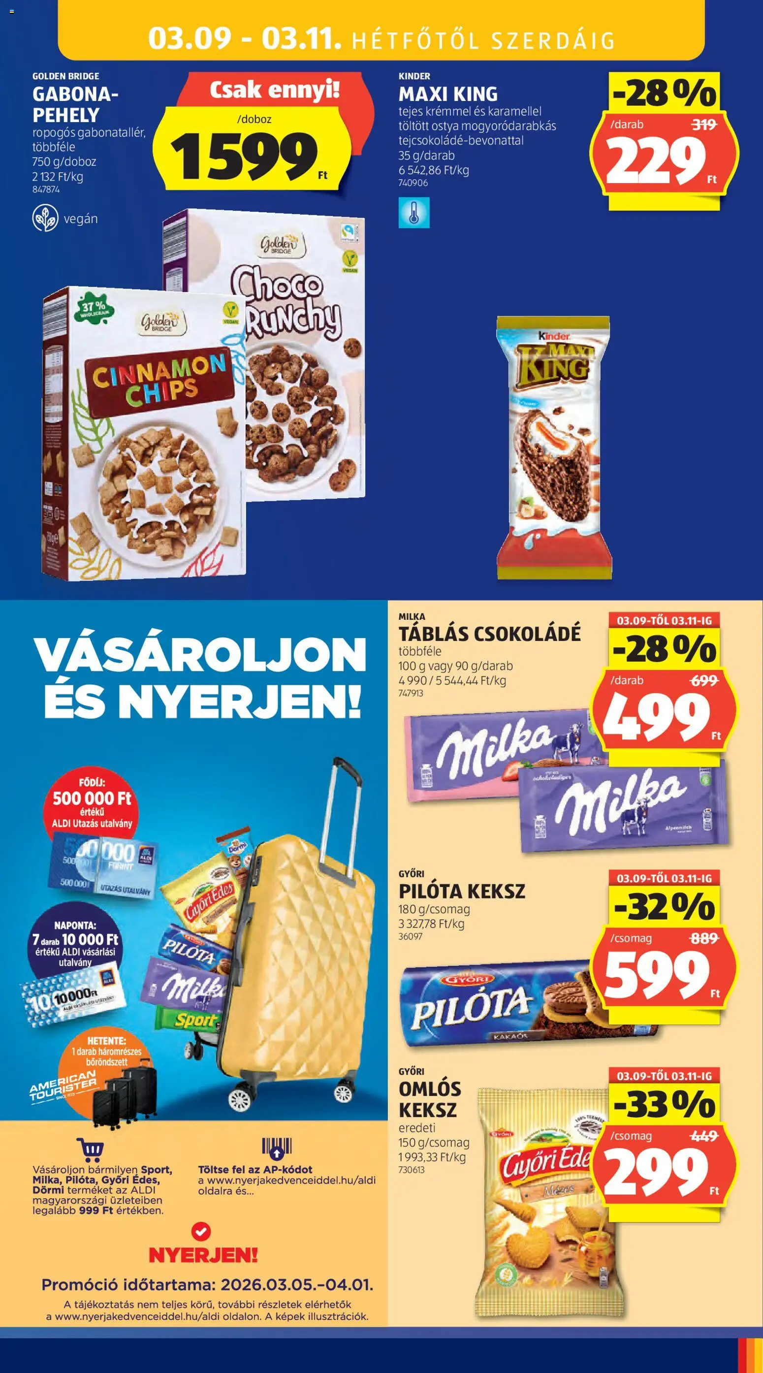 Aldi akciós ujság - amely érvényes a következő dátumtól: 05.03.2026 | Oldal: 63 | Termékek: Chips, Csokoládé, Pehely, Keksz
