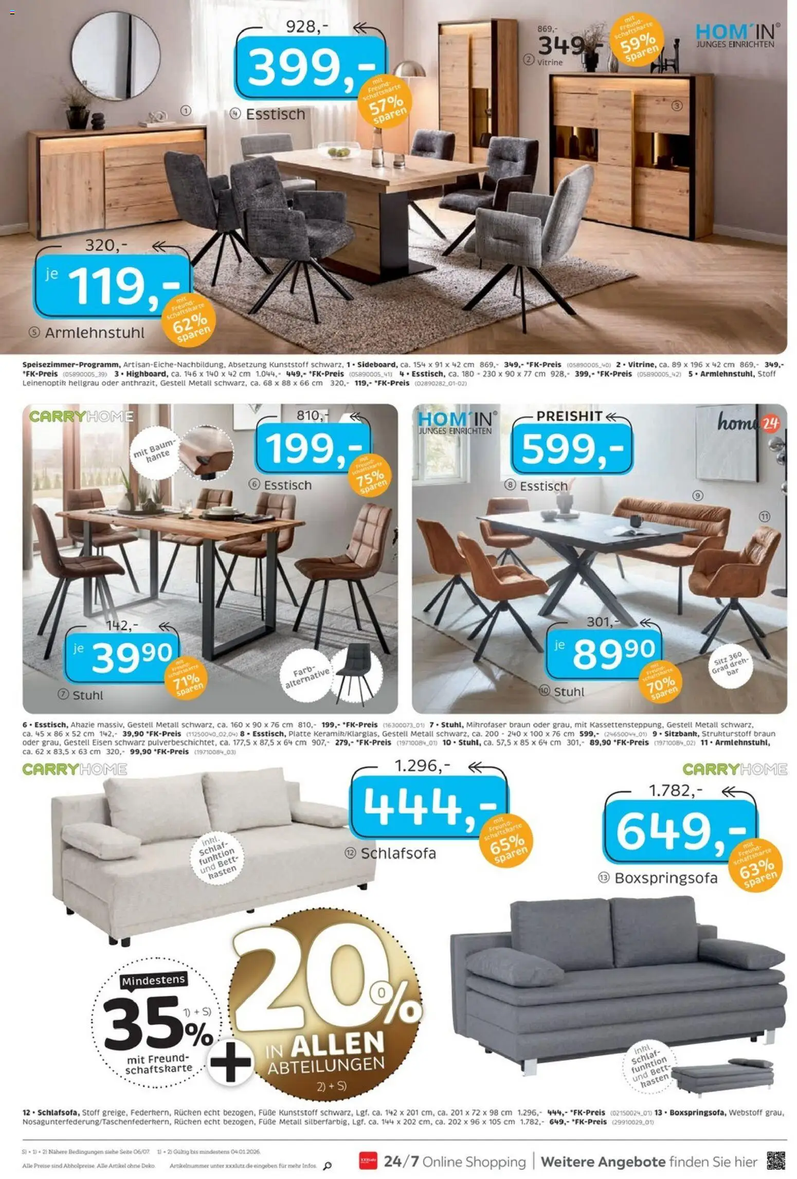 XXXL Lutz Prospekt 	 – gültig ab 20.12.2025 | Seite: 26 | Produkte: Schlafsofa, Esstisch, Bett, Vitrine