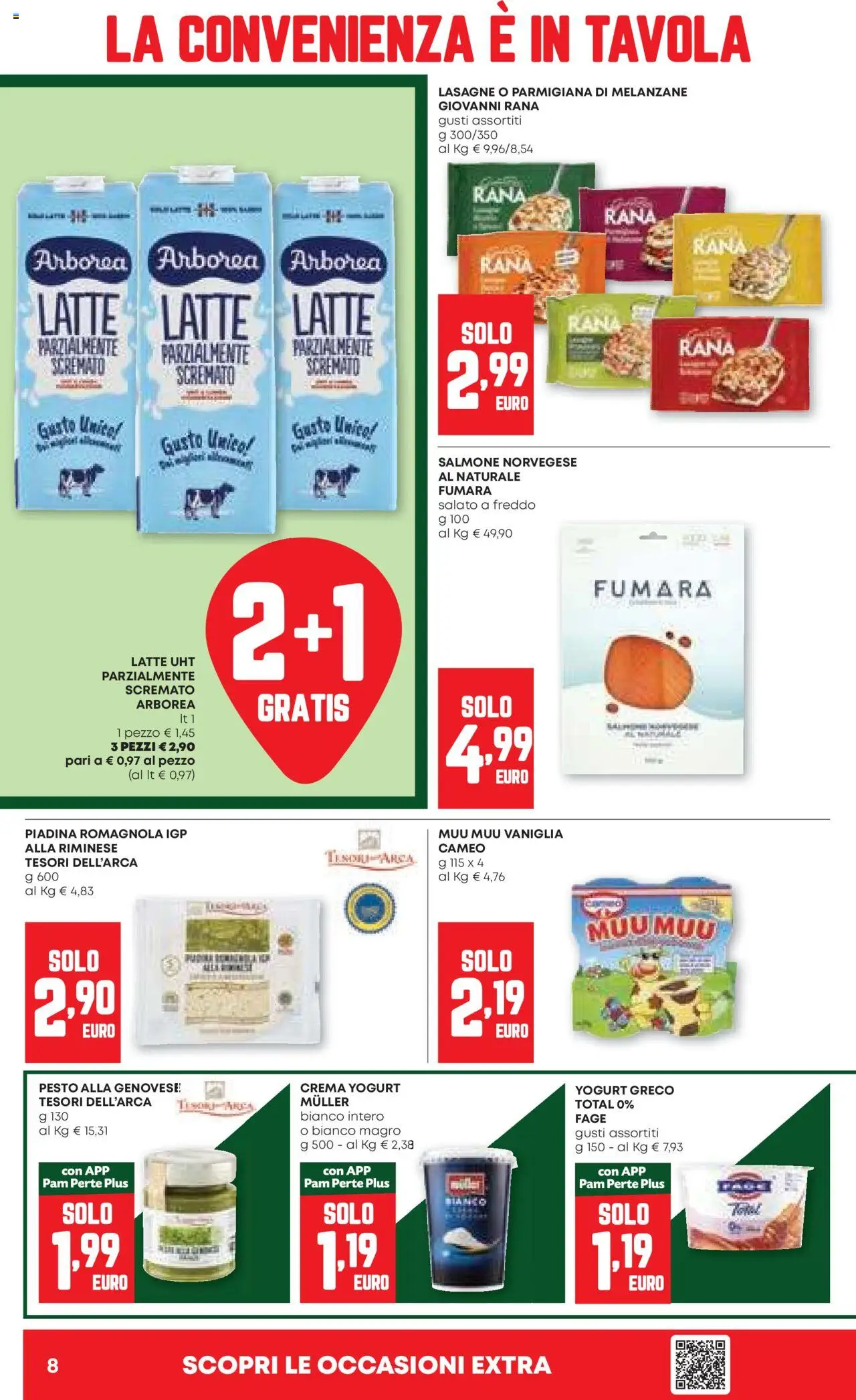 Volantino PAM del 07.08.2025 | Pagina: 8 | Prodotti: Crema, Yogurt, Latte, Pesto