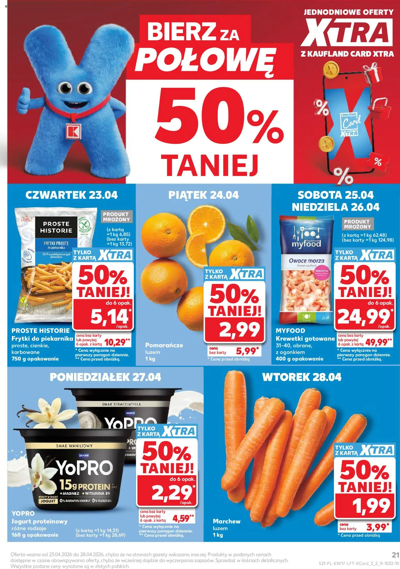 Kaufland Polsko leták od 23.04.2026 | Strana: 21 | Produkty: Jogurt, Karty, Protein