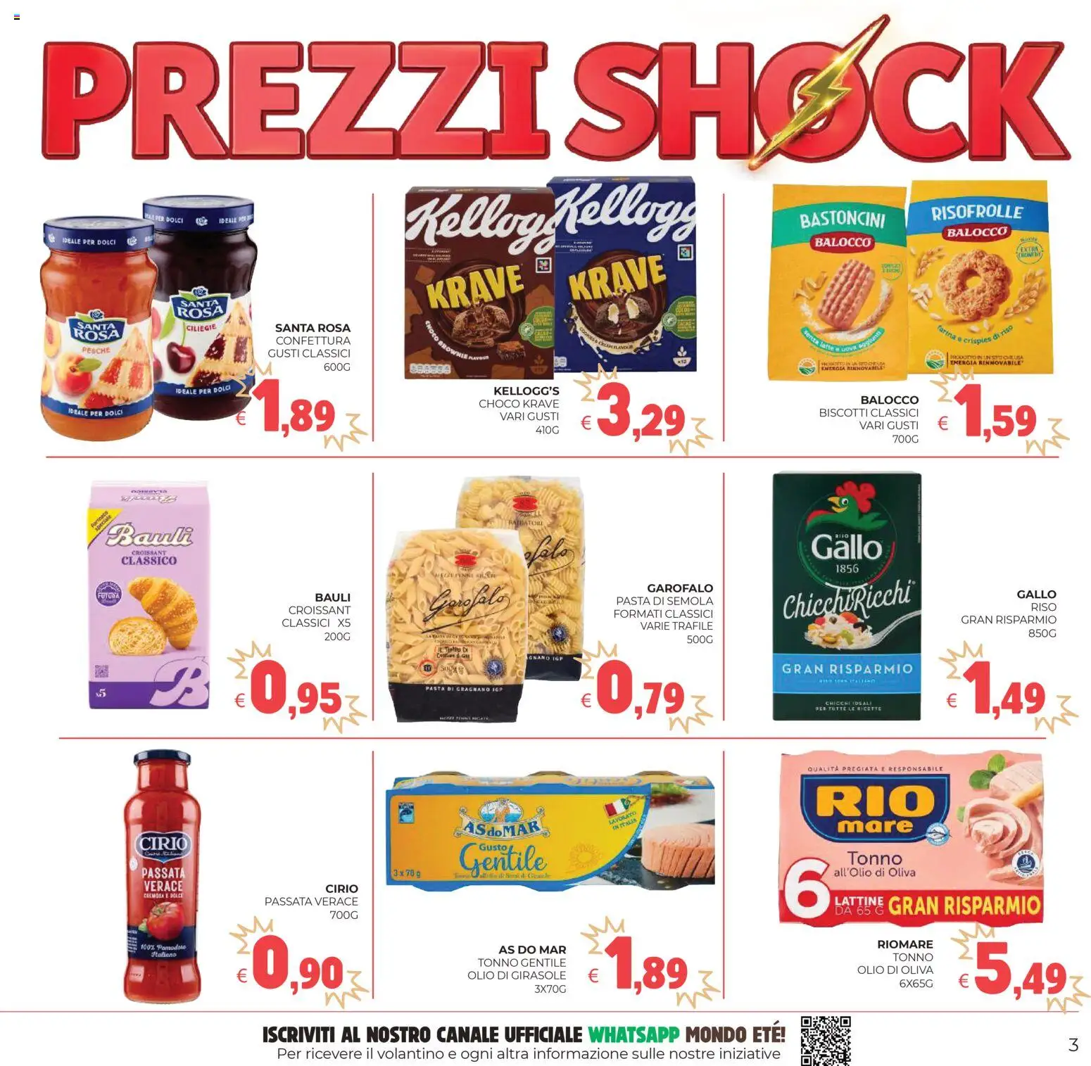 Volantino Eté del 16.01.2026 | Pagina: 3 | Prodotti: Pasta, Tonno, Olio di girasole, Croissant