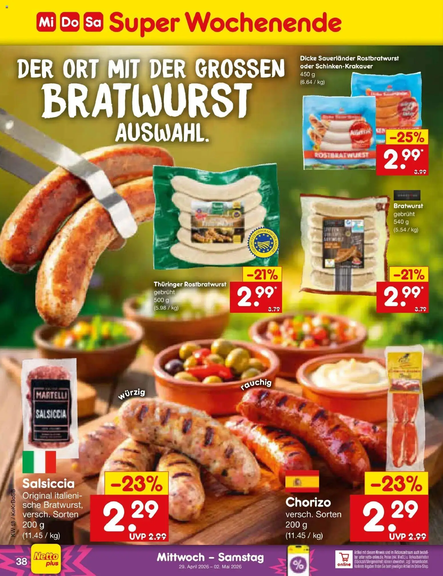 Netto Marken-Discount Prospekt Kruft	 – gültig ab 27.04.2026 | Seite: 54 | Produkte: Bratwurst