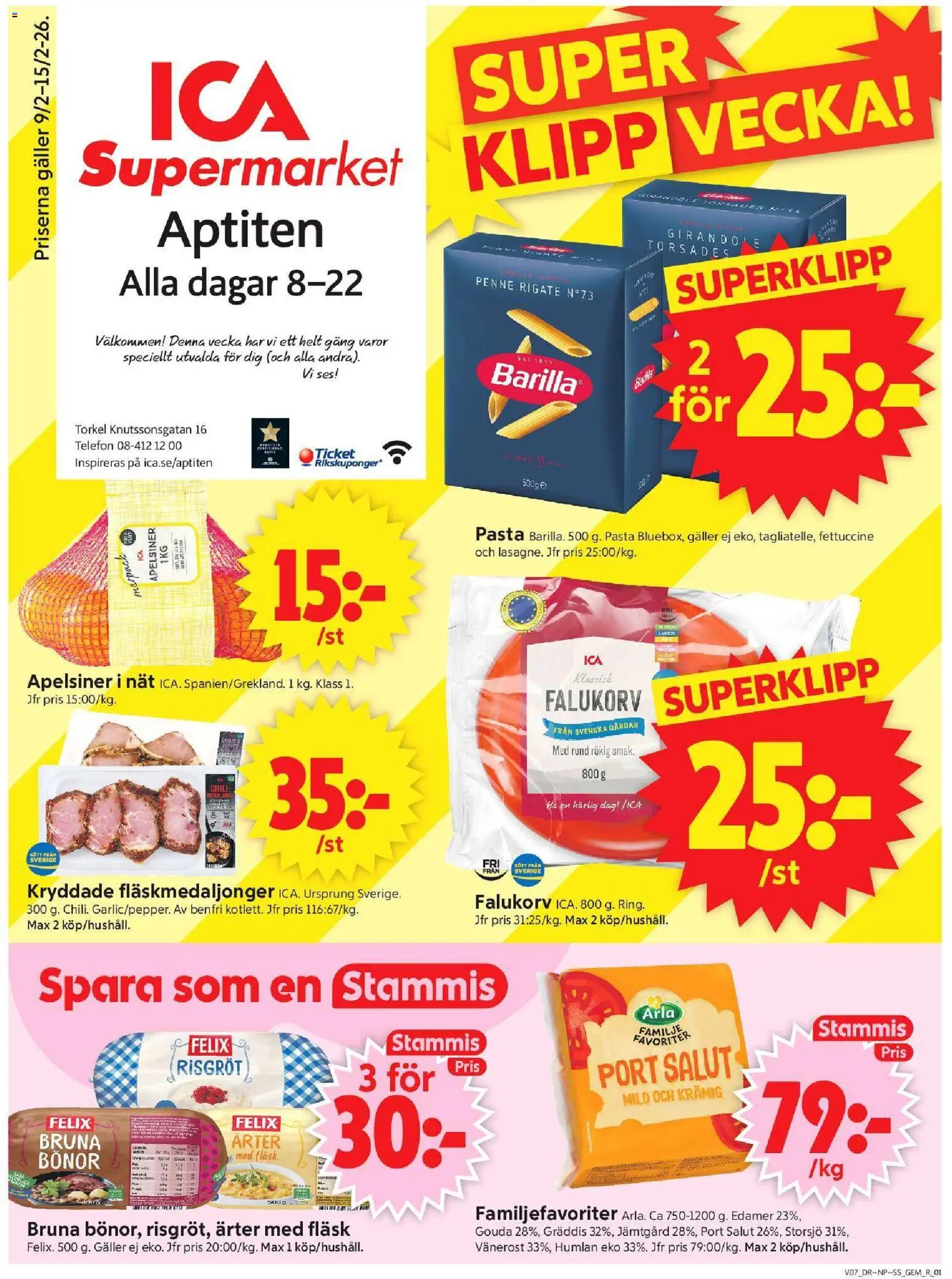 ICA Supermarket reklamblad aktuell från 09.02.2026 | Sida: 1