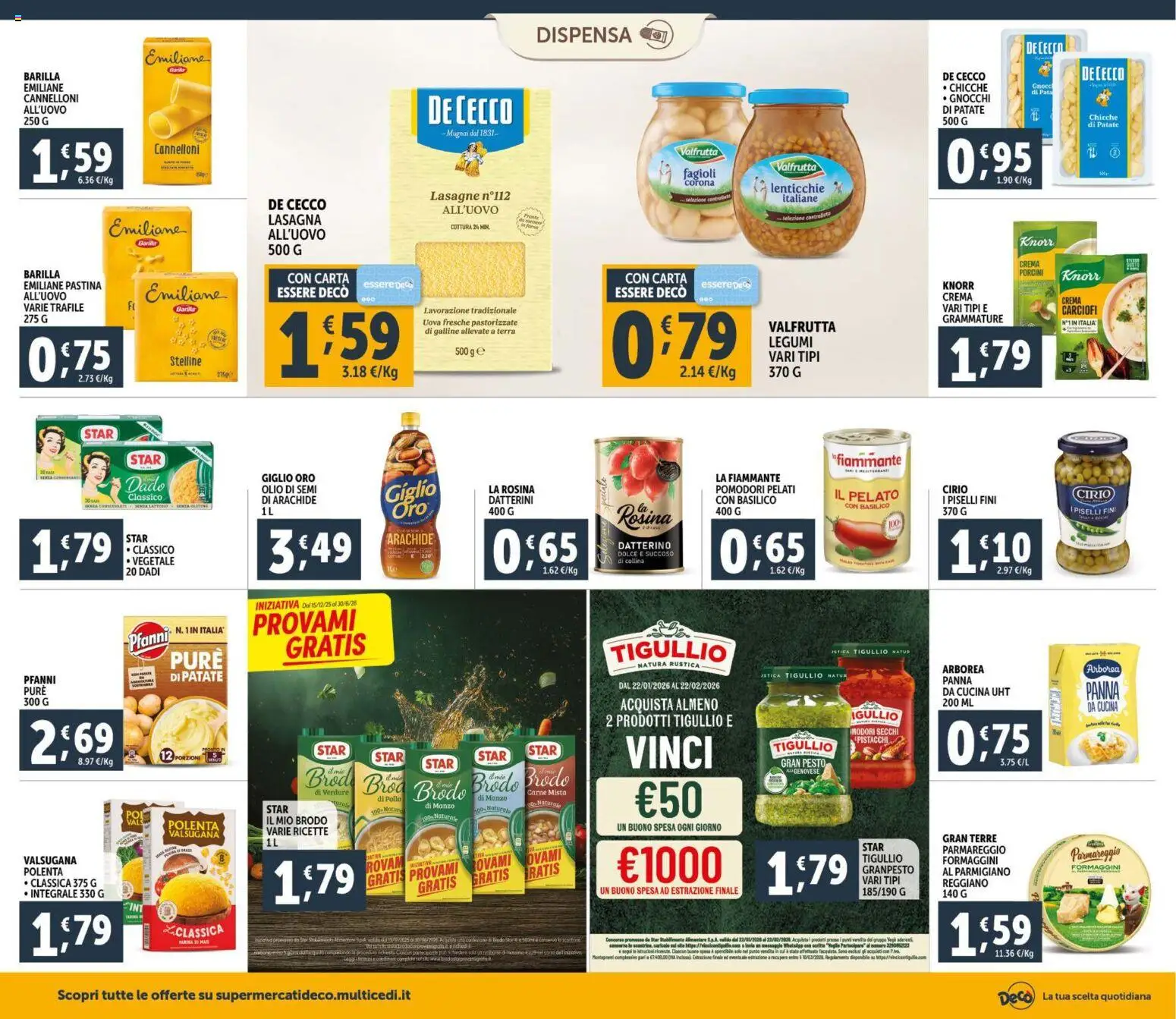 Volantino Decò del 30.01.2026 | Pagina: 14 | Prodotti: Crema, Lenticchie, Lasagna, Carciofi