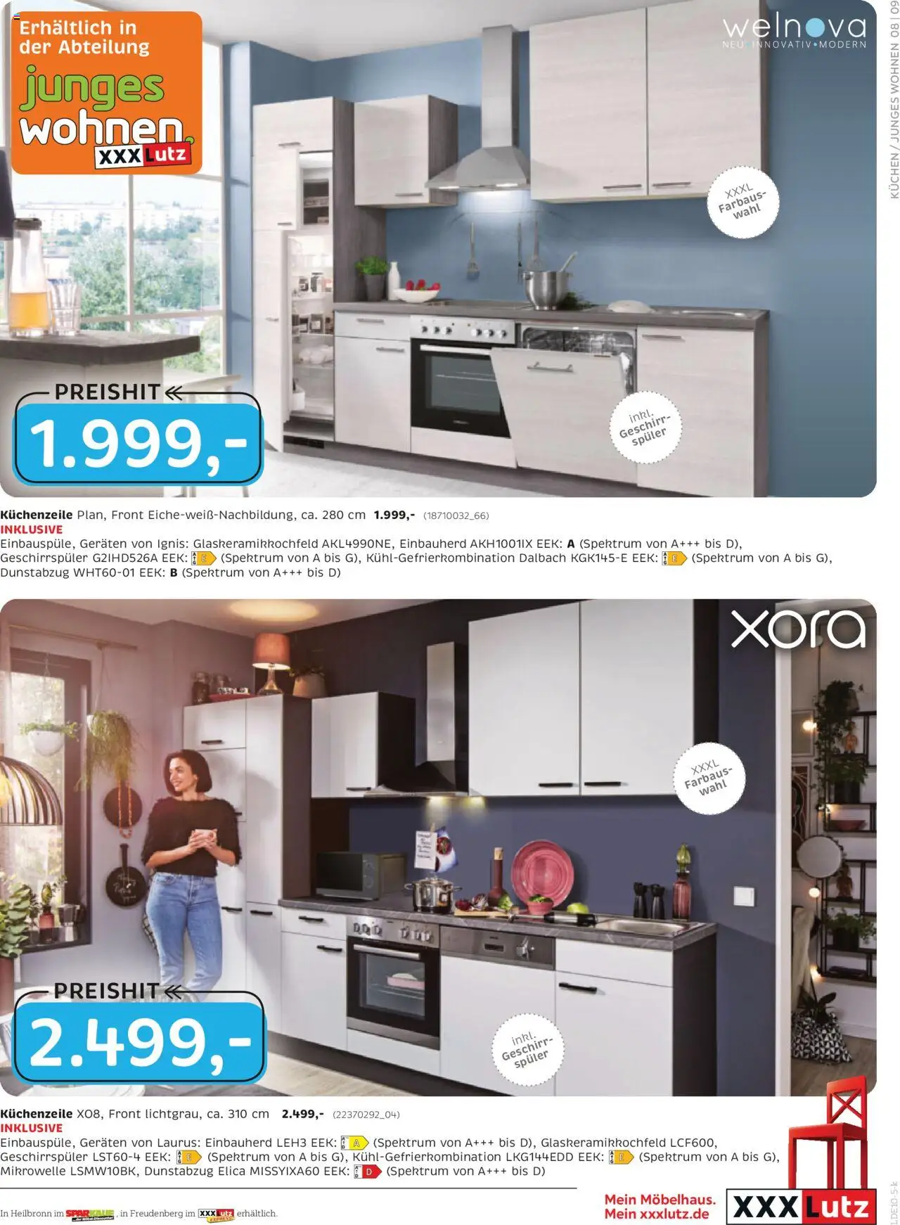 XXXL Lutz Nr. 1 bei Küchen – gültig ab 05.10.2025 | Seite: 9 | Produkte: Mikrowelle, Geschirrspüler, Küchenzeile, Dunstabzug