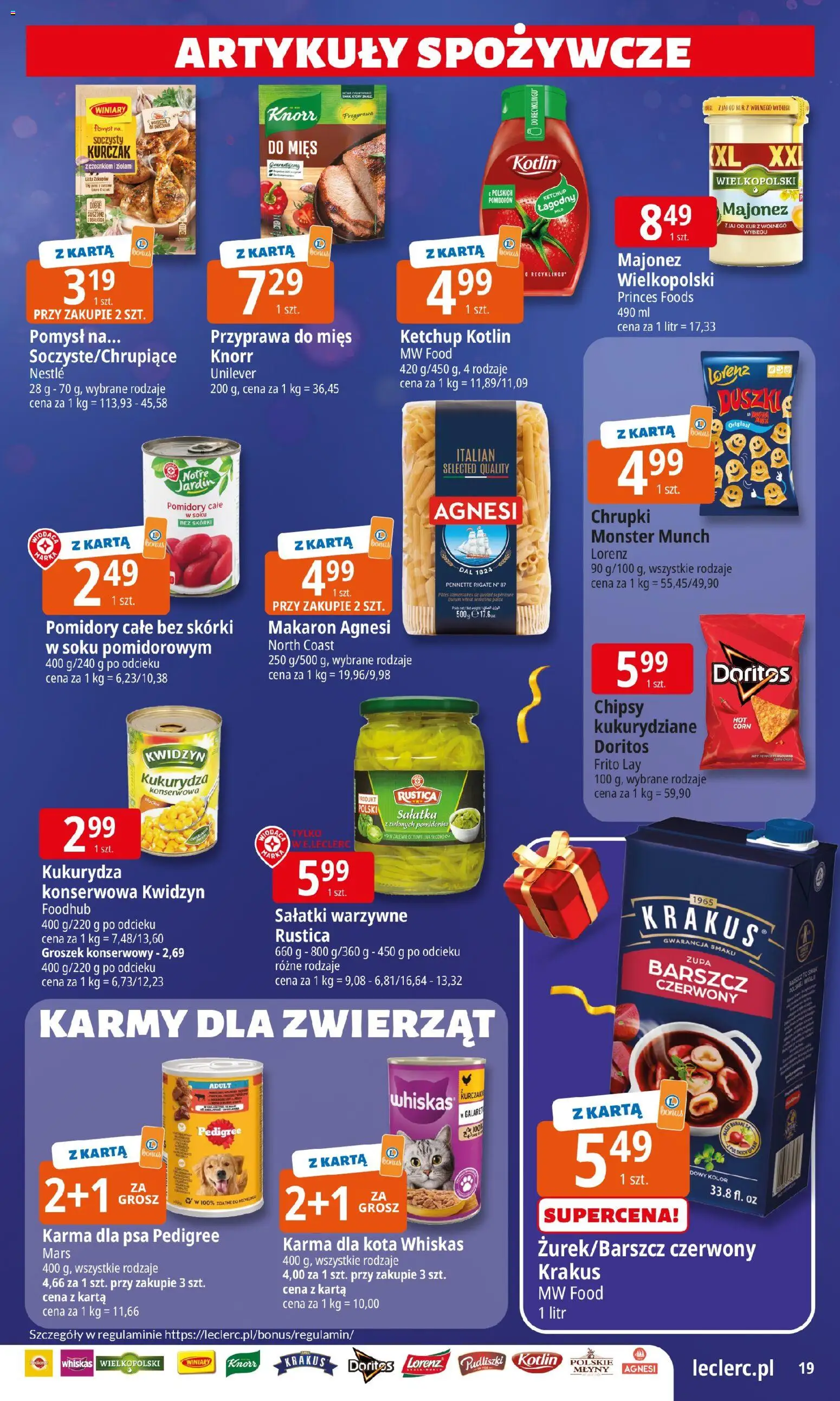 E.Leclerc Gazetka - Zielona Góra prezenty od 02.12.2025 | Strona: 21 | Produkty: Chipsy kukurydziane, Kurczak, Chrupki, Majonez