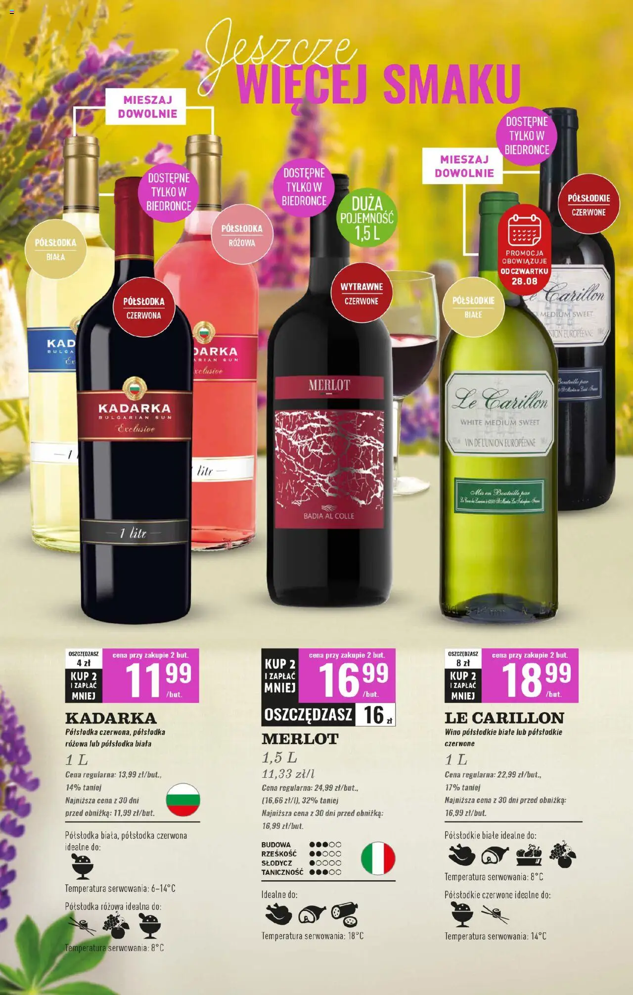 Biedronka gazetka - Czas na toast od 25.08.2025 | Strona: 8 | Produkty: Merlot, Wino