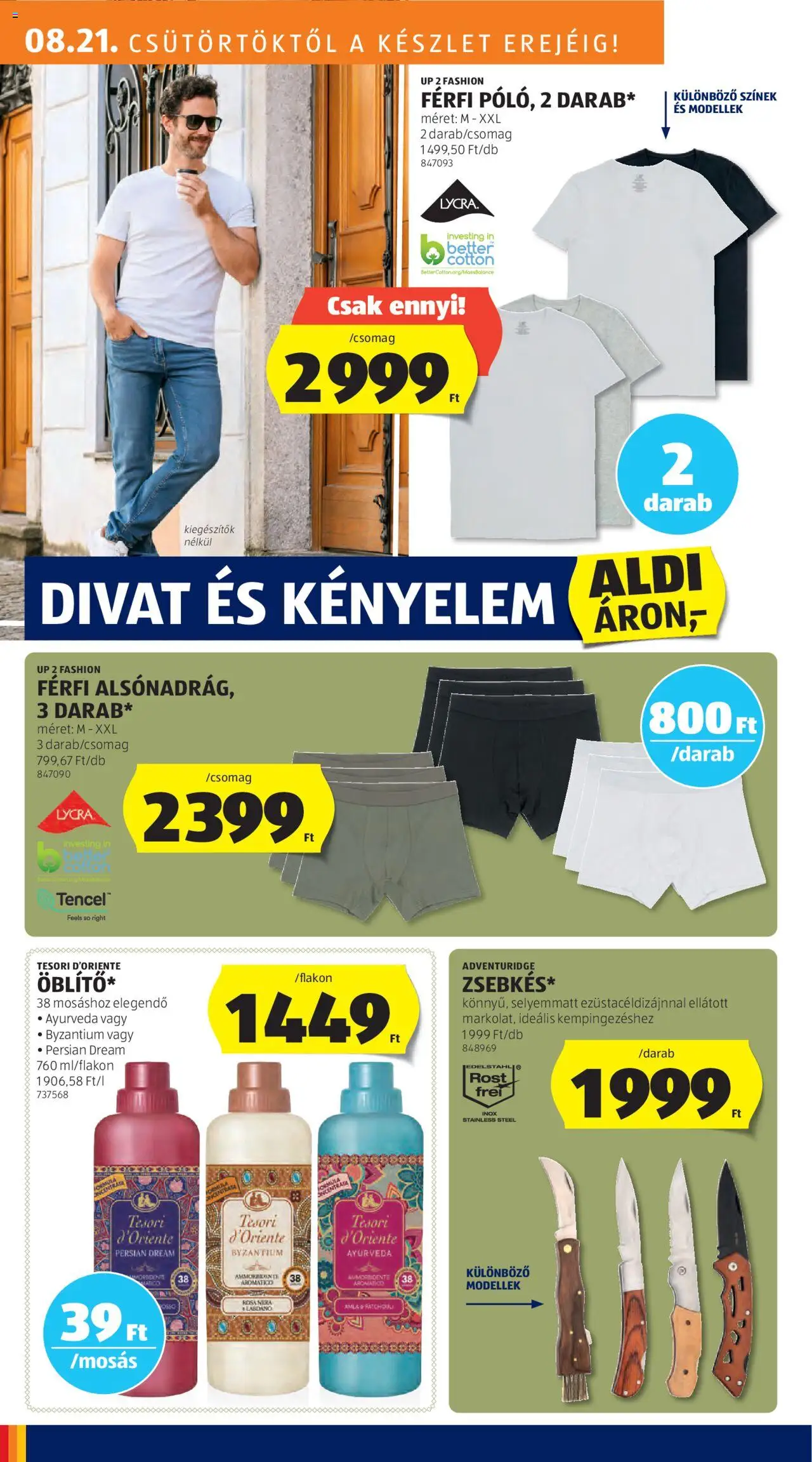 Aldi akciós ujság - amely érvényes a következő dátumtól: 21.08.2025 | Oldal: 8 | Termékek: Só