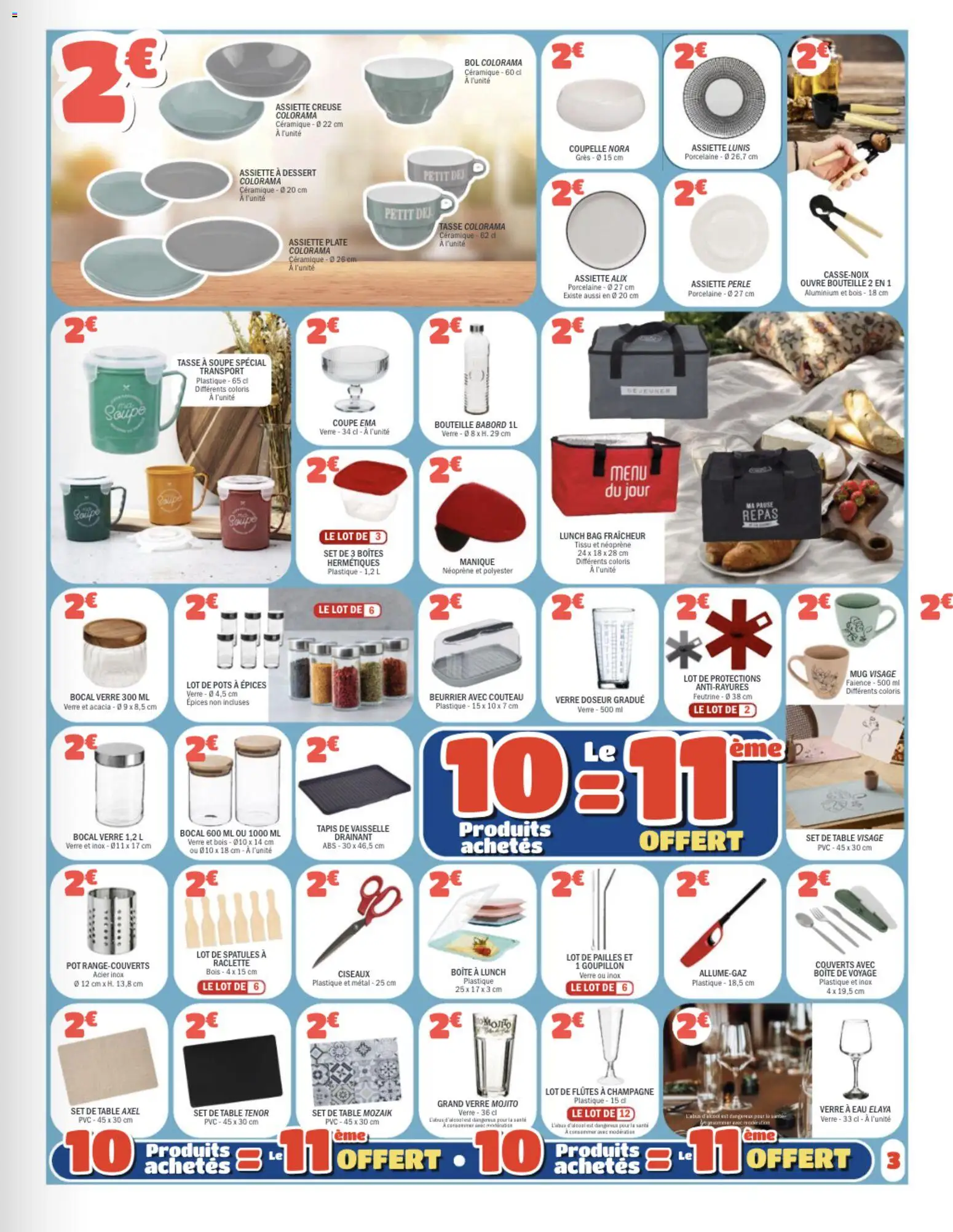 {H1} | Page: 3 | Produits: Soupe, Couteau, Champagne, Raclette