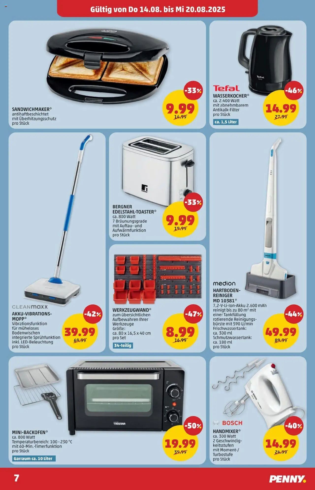 Penny Markt - Eröffnung in 5204 Straßwalchen gültig ab 14.08.2025 | Seite: 7 | Produkte: Wasserkocher, Bürste