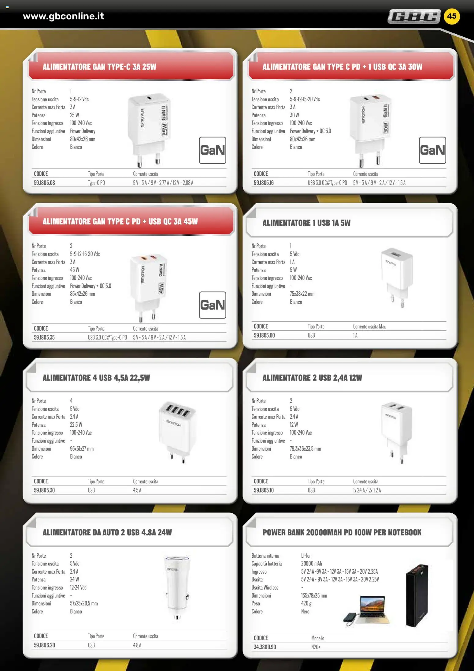 Volantino GBC del 06.02.2026 | Pagina: 45 | Prodotti: Notebook, Power bank, USB, Batteria