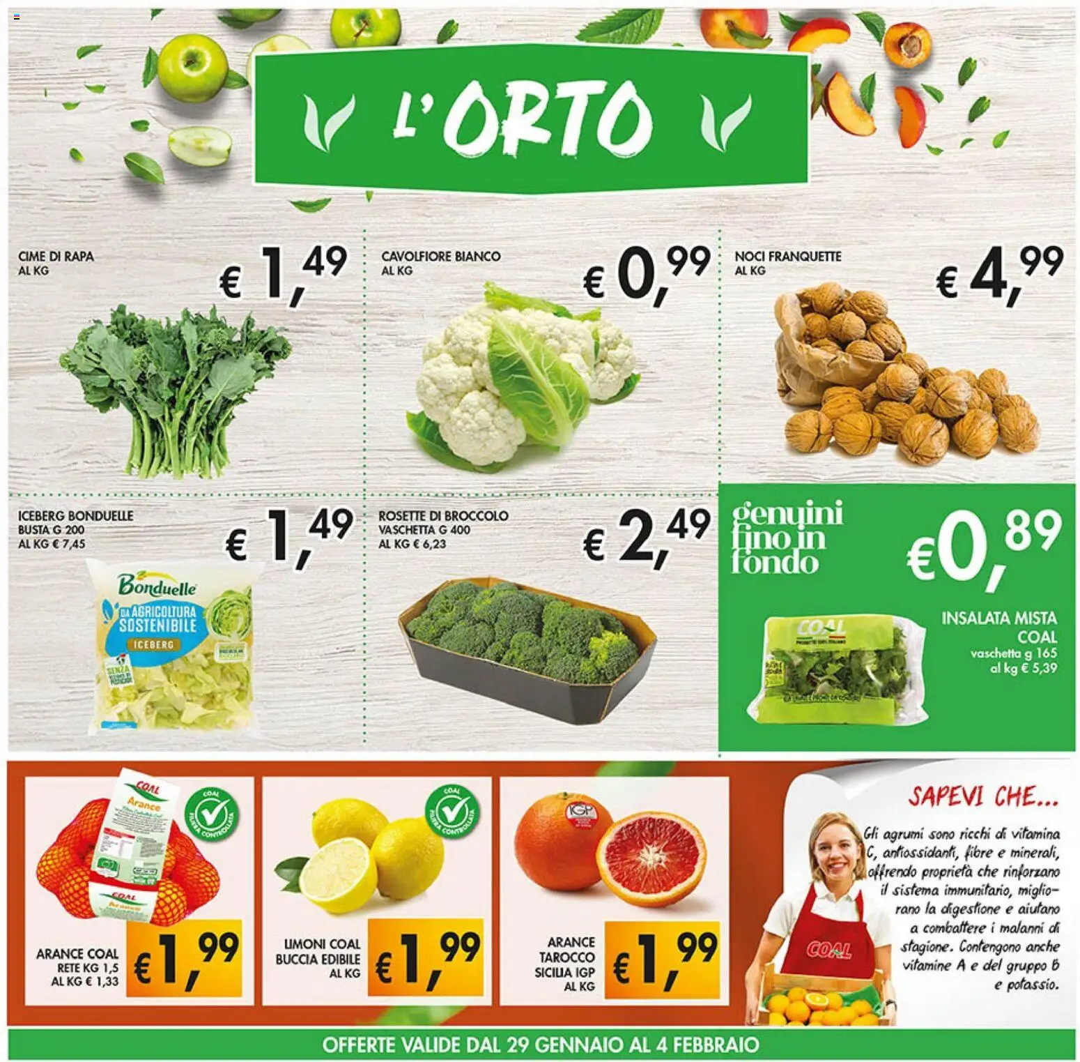 Volantino Coal del 22.01.2026 | Pagina: 5 | Prodotti: Arance, Agrumi, Noci, Cavolfiore