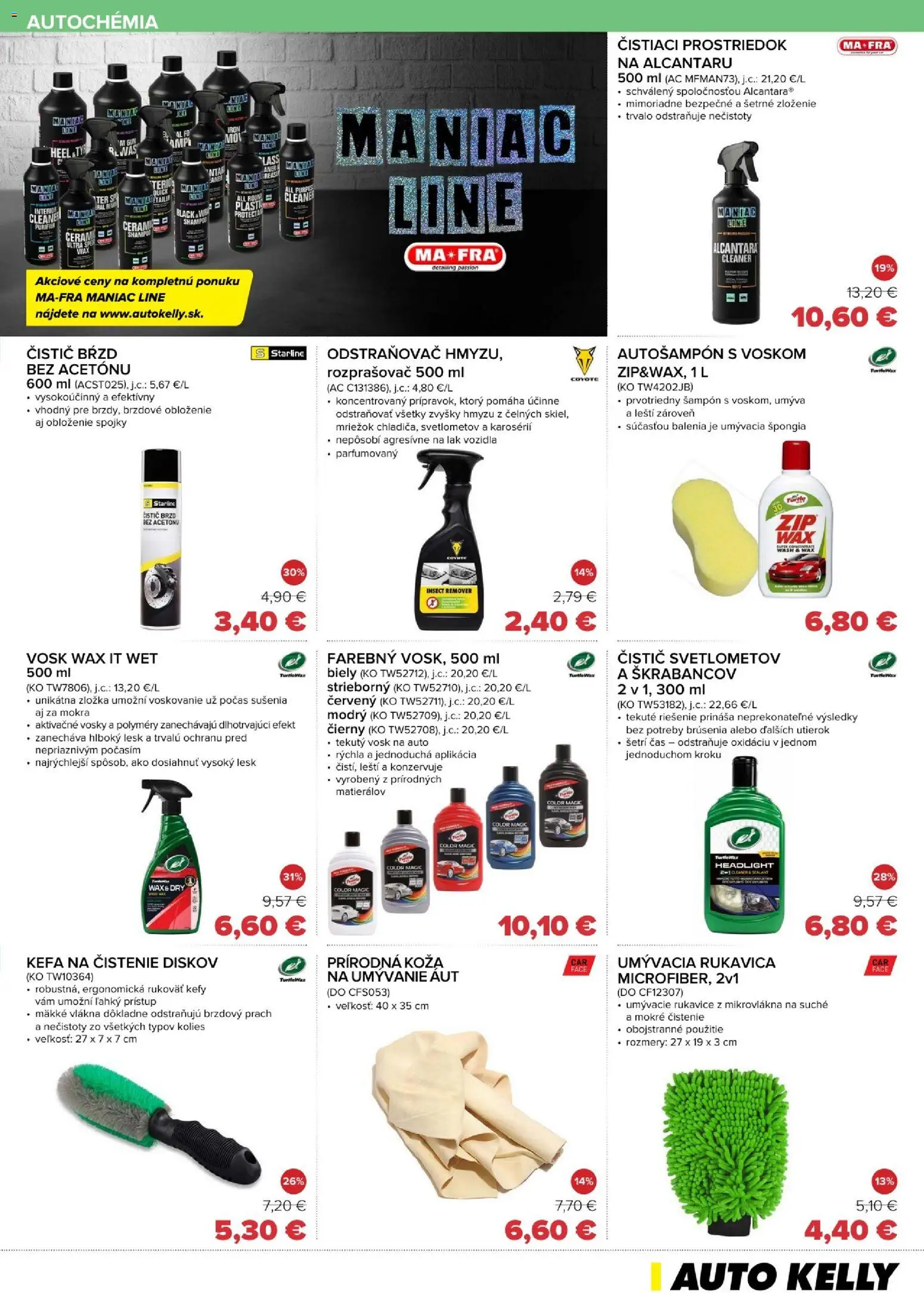 Nové Auto Kelly akcie – leták je platný od 03.03.2026 | Strana: 9 | Produkty: Šampón, Kefa, Čistiaci prostriedok, Rukavice