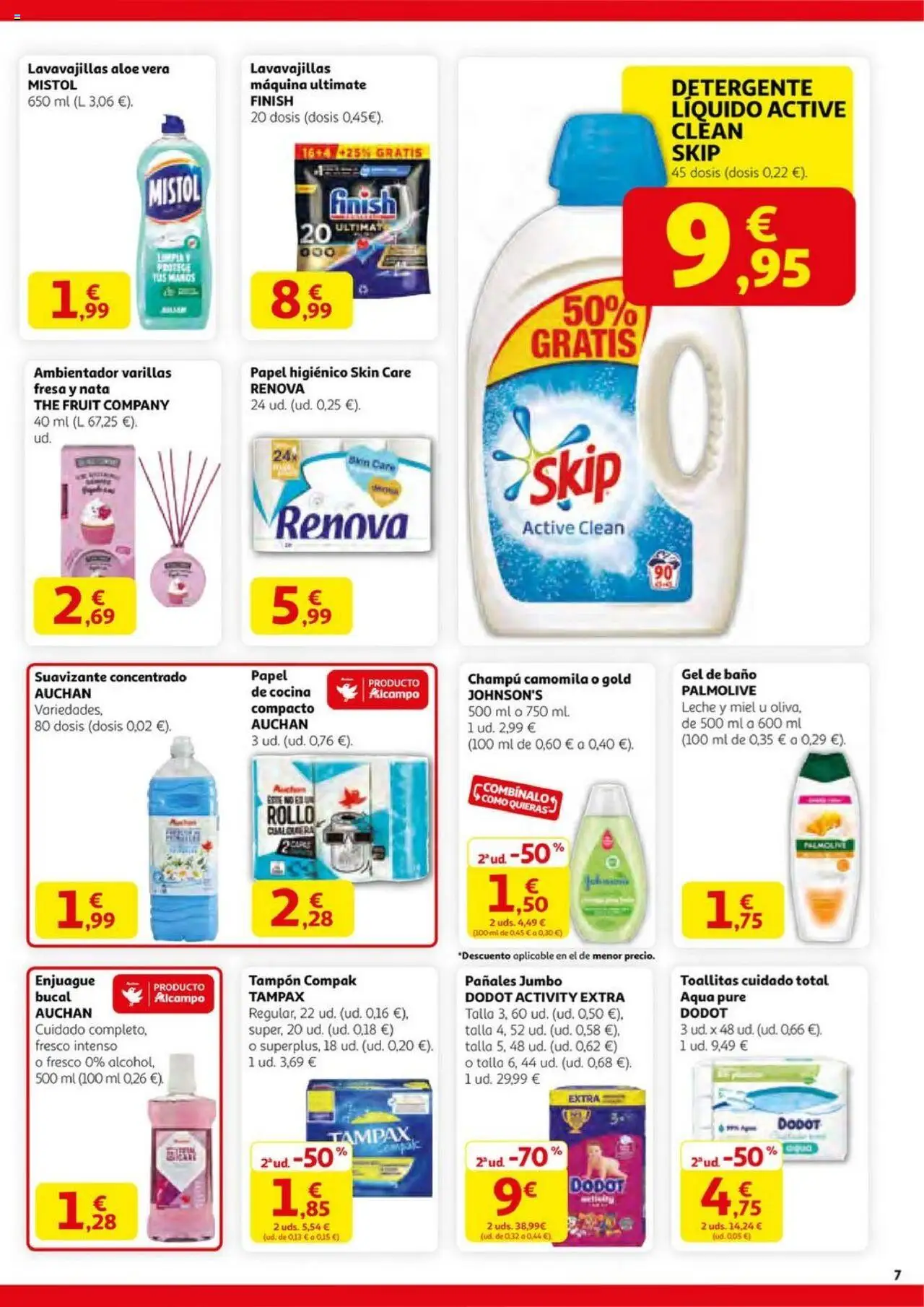 Alcampo - SM Madrid  │ válido desde el 14.08.2025 | Página: 7 | Productos: Champú, Leche, Cocina, Lavavajillas