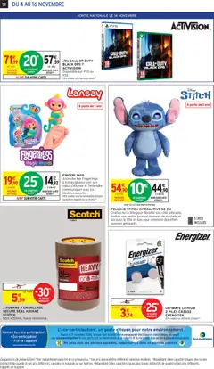 Intermarché - Prévisualisation de PELUCHE STITCH INTERACTIVE 30 CM, Grattez-lui la tête pour dévoiler son côté adorable, frottez son ventre pour un moment de rigolade et secouez-le tête en bas pour entendre des effets sonores amusants. valide à partir de 04.11.2025 | Page: 58 | Produits: Xbox, Peluche, Piles