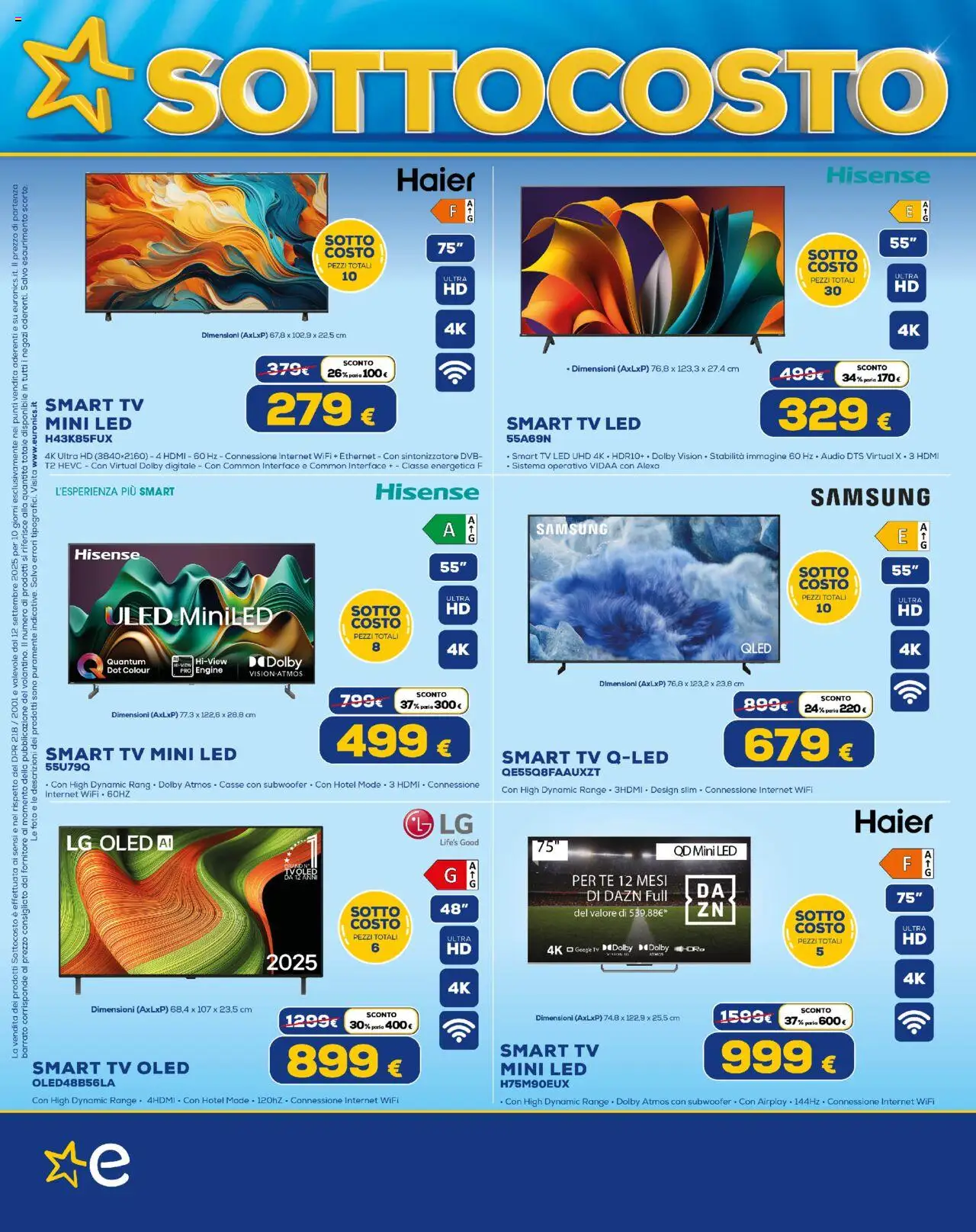 Volantino Euronics del 12.09.2025 | Pagina: 2 | Prodotti: Tè, smart TV, Audio, Samsung