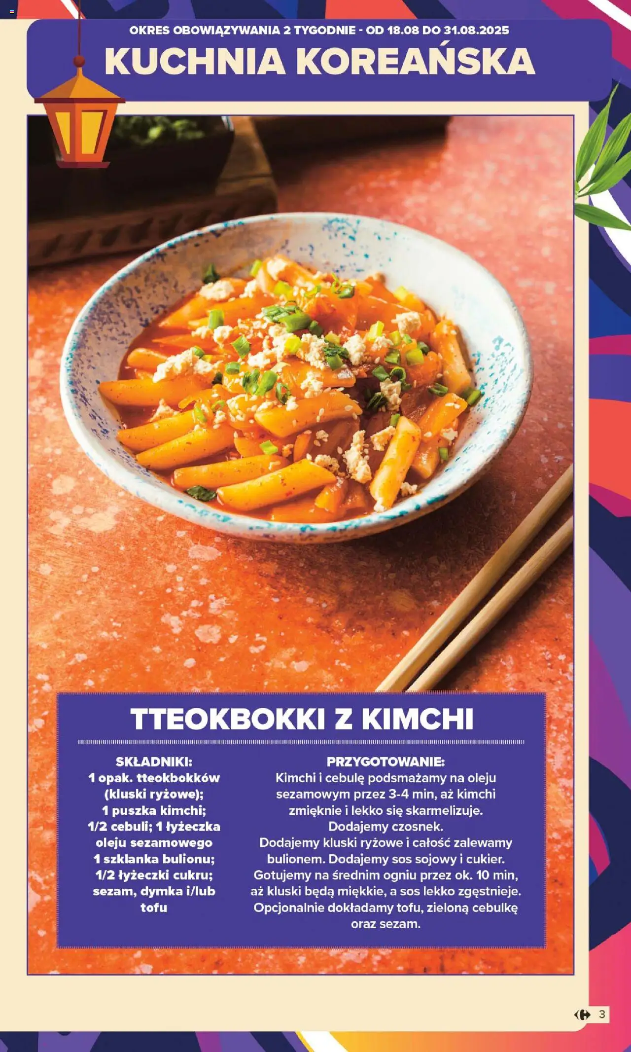 Carrefour Gazetka - Kuchnia koreańska od 18.08.2025 | Strona: 3 | Produkty: Szklanka, Kimchi, Sos sojowy, Sos