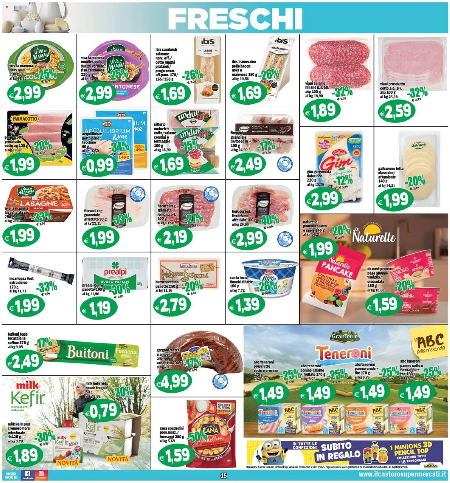 Volantino Il Castoro del 18.11.2025 | Pagina: 15 | Prodotti: Focaccia, Verdure, Top, Tramezzino