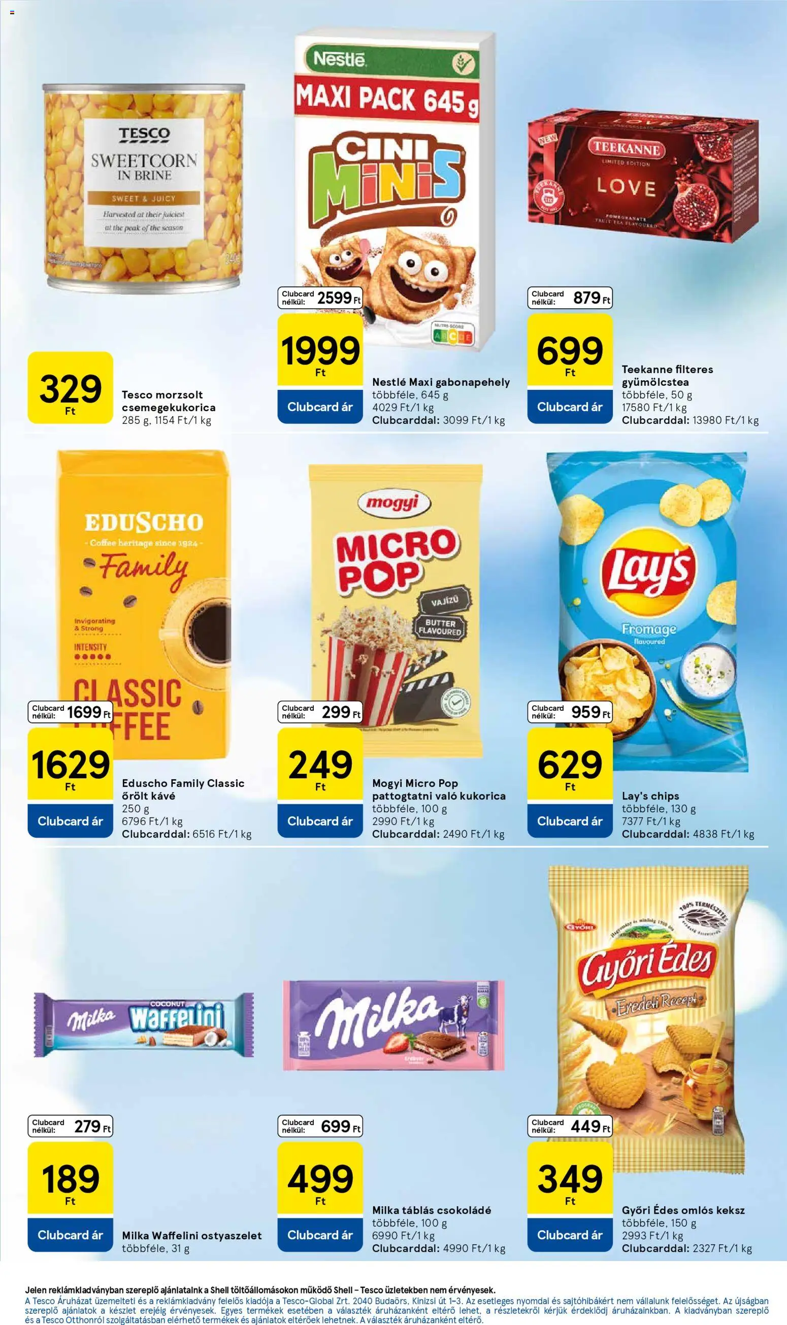 Tesco akciós ujság - amely érvényes a következő dátumtól: 15.01.2026 | Oldal: 5 | Termékek: Chips, Waffelini, Gyümölcstea, Őrölt kávé