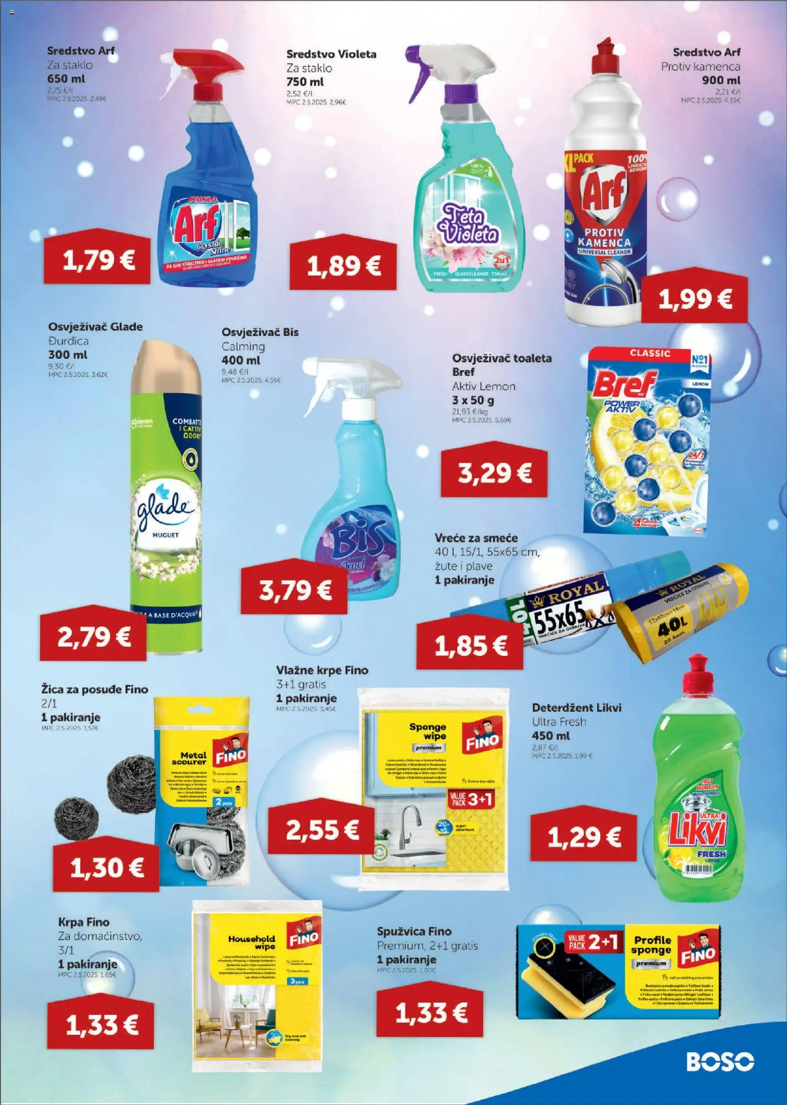 Boso katalog | vrijedi od 12.03.2026 | Stranica: 15 | Proizvodi: Krpa, Deterdžent, Vreće za smeće, Violeta
