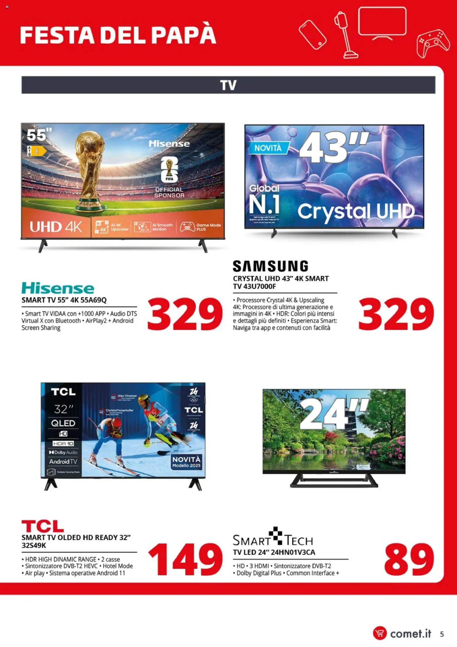 Volantino Comet del 10.03.2026 | Pagina: 5 | Prodotti: smart TV, TV, Audio, Samsung