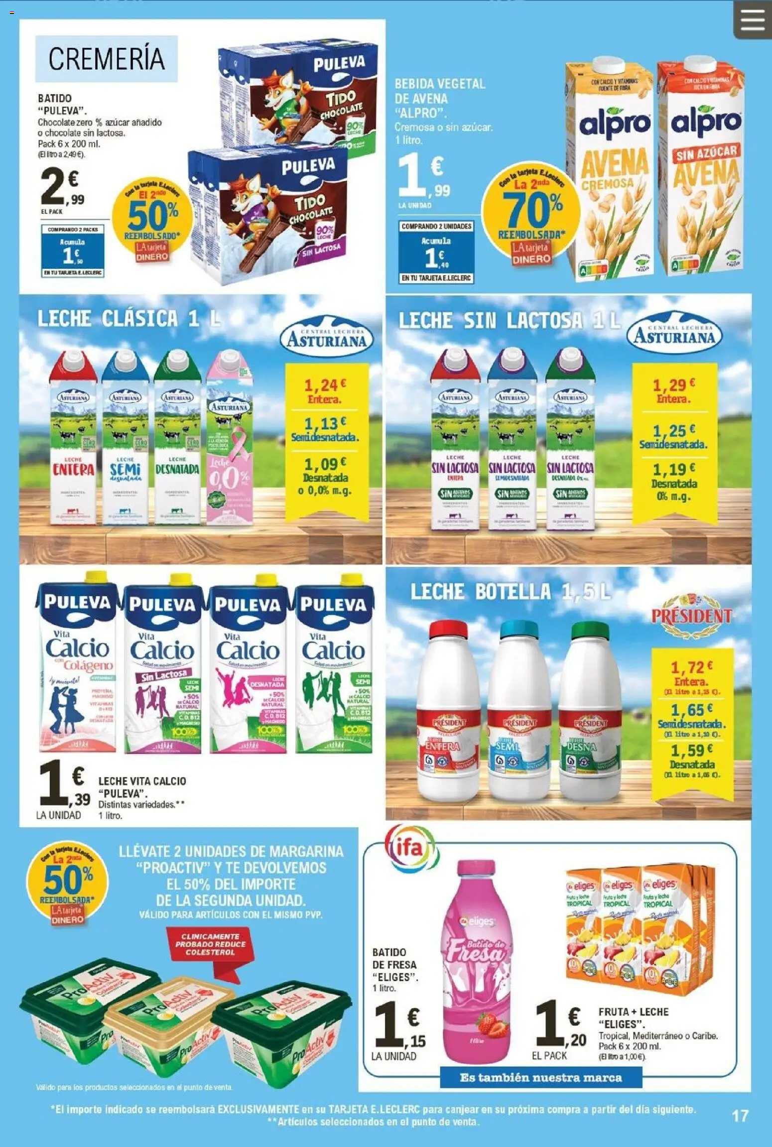 E.Leclerc folleto │ válido desde el 05.11.2025 | Página: 17 | Productos: Leche sin lactosa, Leche, Chocolate, Té