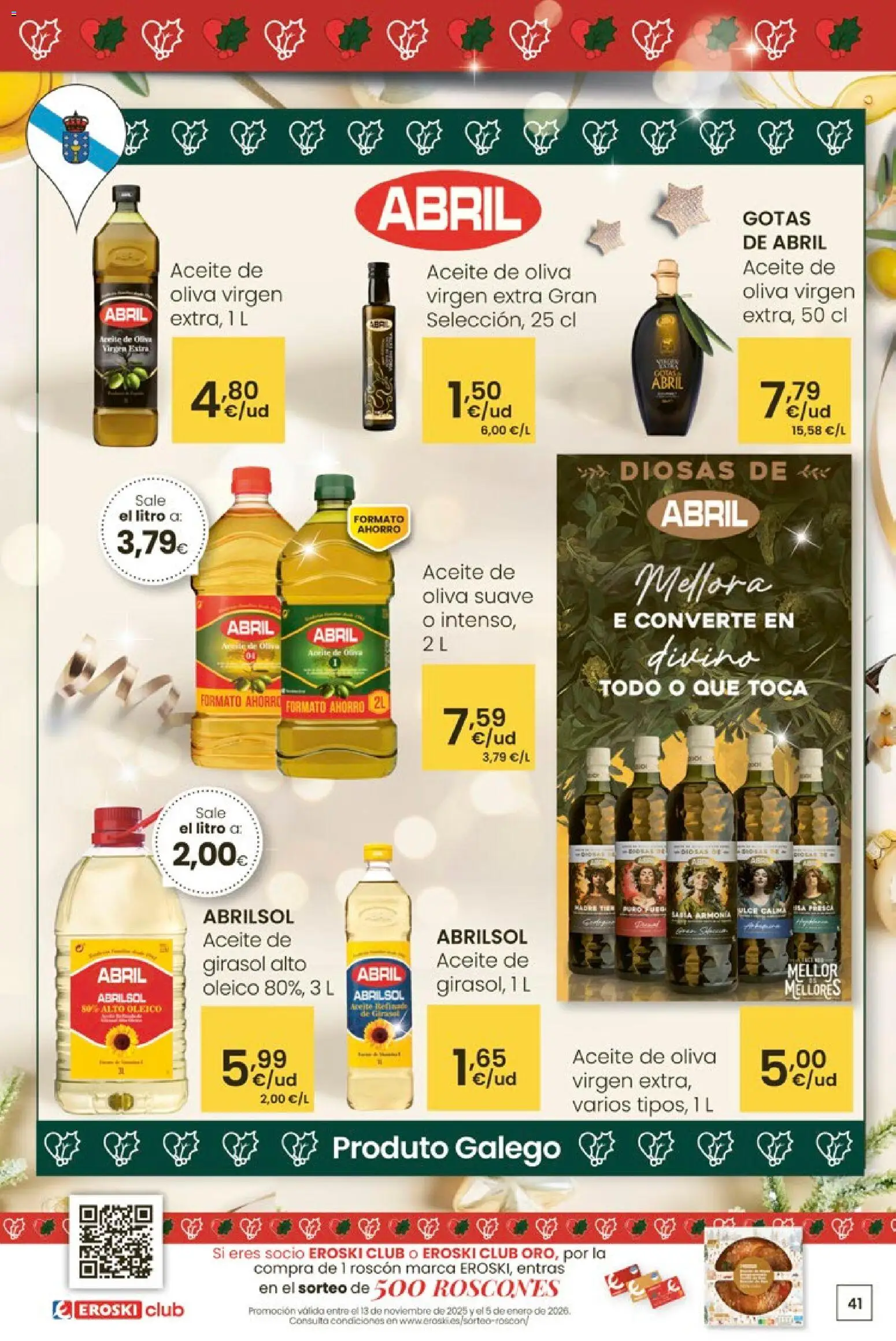 Eroski - Navidad  │ válido desde el 18.12.2025 | Página: 41 | Productos: Aceite, Aceite de oliva, Aceite de oliva virgen extra