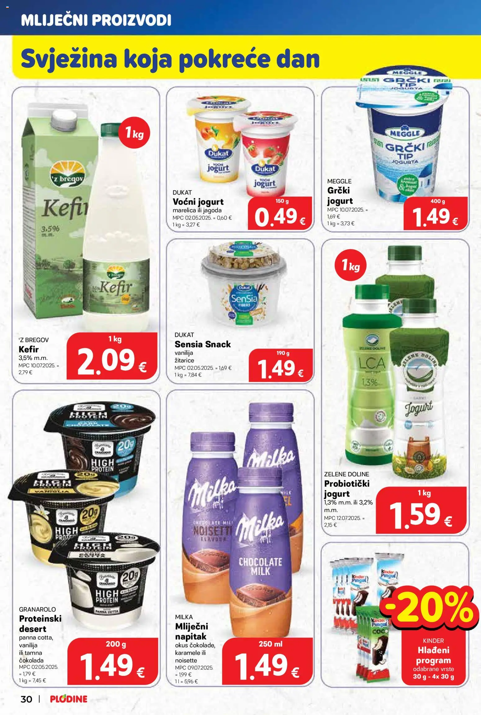 Plodine katalog | vrijedi od 26.11.2025 | Stranica: 30 | Proizvodi: Jogurt, Čokolada, Kefir, Milka