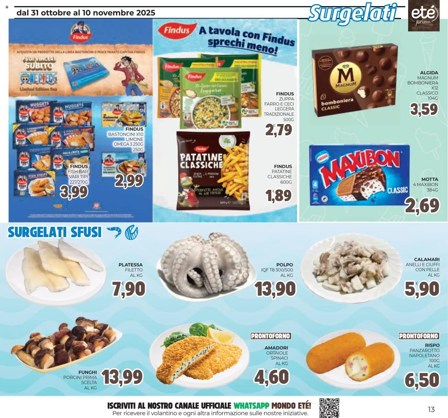 Volantino Eté del 31.10.2025 | Pagina: 13 | Prodotti: Pesce, Patatine, Nuggets, Limone