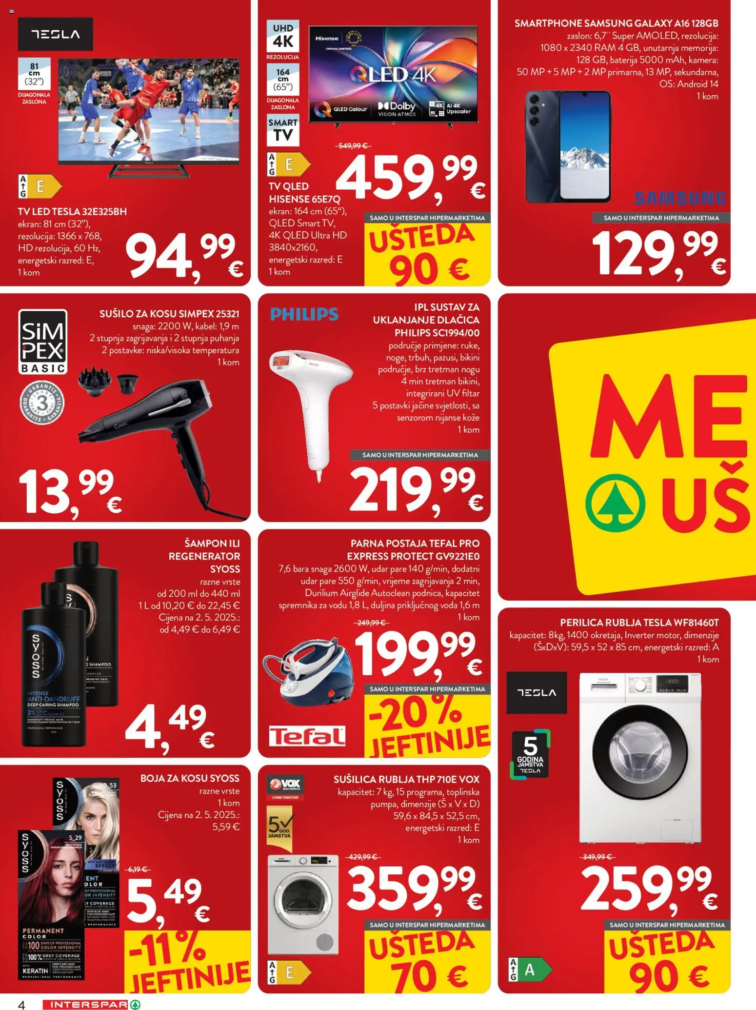 Interspar katalog | vrijedi od 21.01.2026 | Stranica: 4 | Proizvodi: Parna postaja, Šampon, Boja za kosu, Smartphone
