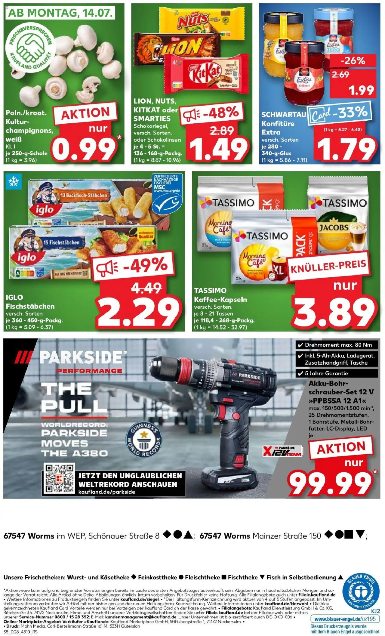 Kaufland prospekt Worms	 - gültig ab dem 09.07.2025 | Seite: 38 | Produkte: Tasche, Smarties, Fisch, Wurst