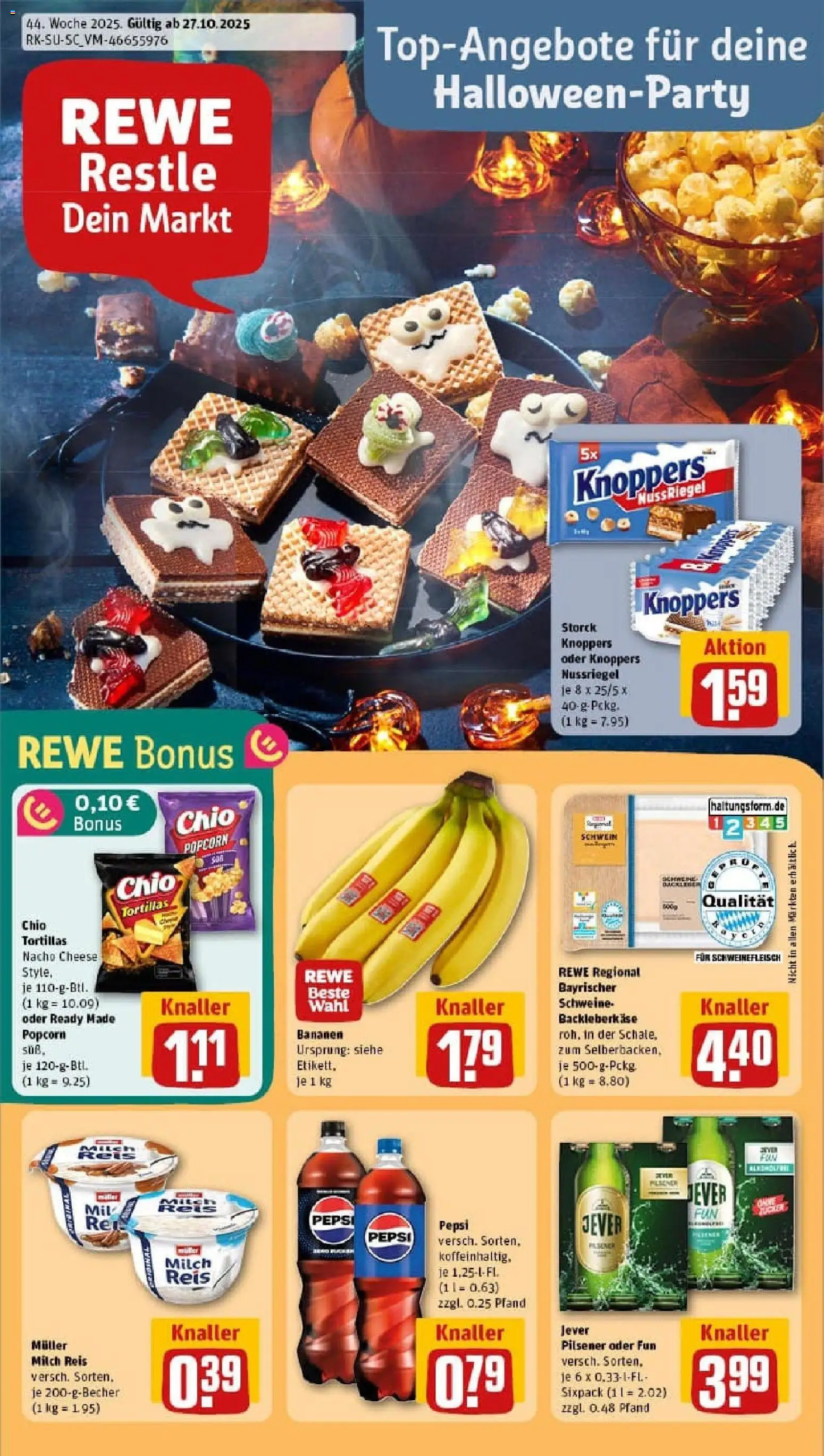 Rewe prospekt Eurasburg	 – gültig ab 26.10.2025 | Seite: 1 | Produkte: Jever, Pepsi, Chio tortillas, Reis
