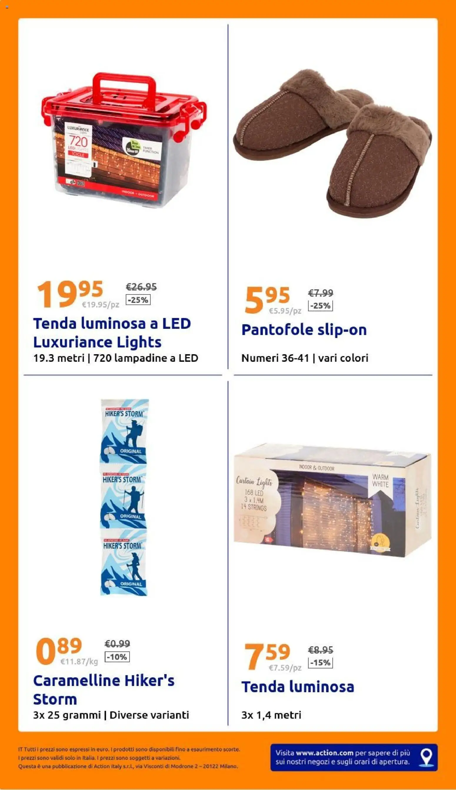 Volantino Action del 05.11.2025 | Pagina: 28 | Prodotti: Tenda, Pantofole