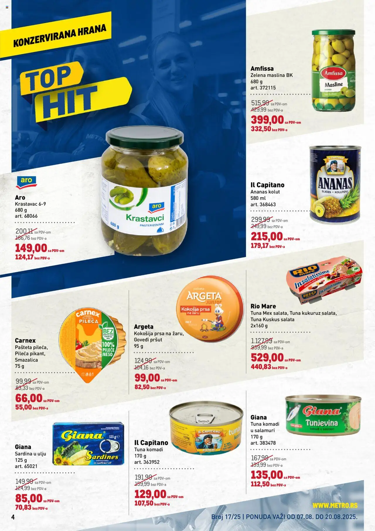 Metro katalog - važi od 07.08.2025 | Strana: 4 | Proizvode: Masline, Pršut, Salata, Sardina