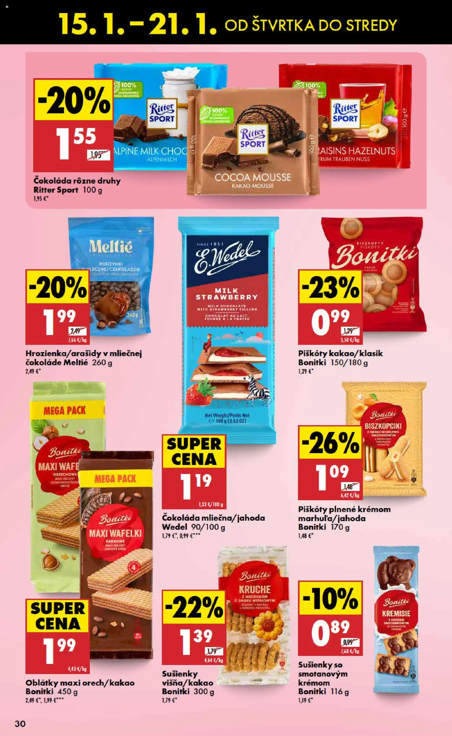 Nové Biedronka akcie – leták je platný od 15.01.2026 | Strana: 30 | Produkty: Čokoláda, Rum
