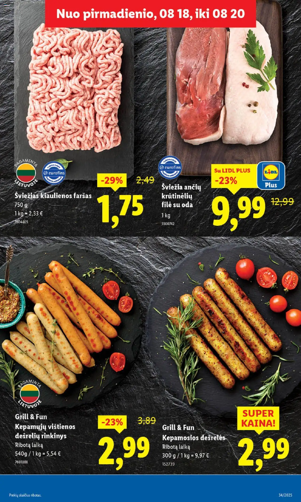 LIDL leidinys│galioja nuo 18.08.2025 | Puslapis: 9 | Prekių: Vištienos, Kiaulienos, Dešrelės