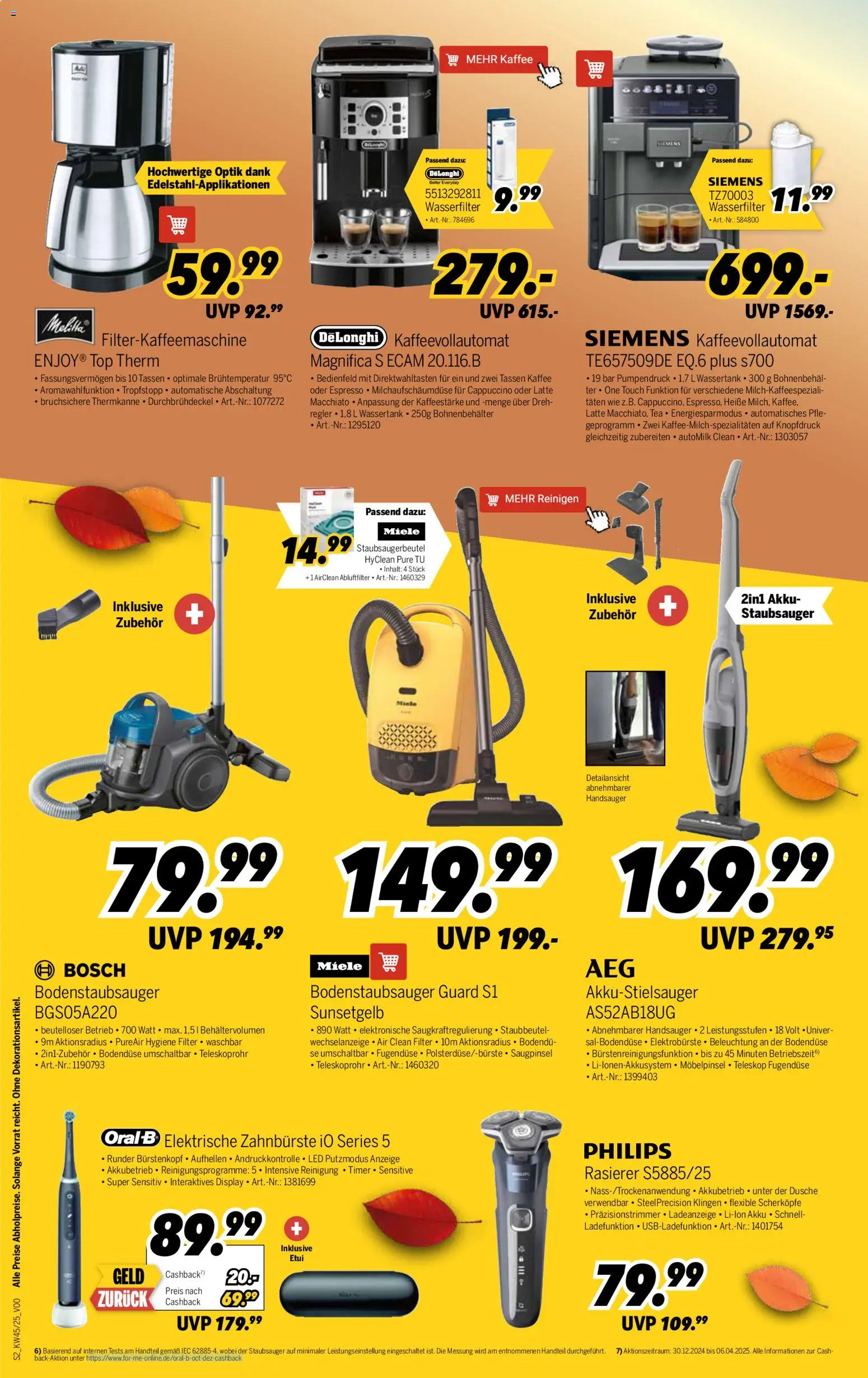 Medimax Prospekt 	 – gültig ab 31.10.2025 | Seite: 2 | Produkte: Miele, Elektrische zahnbürste, Kaffee, Filterkaffeemaschine
