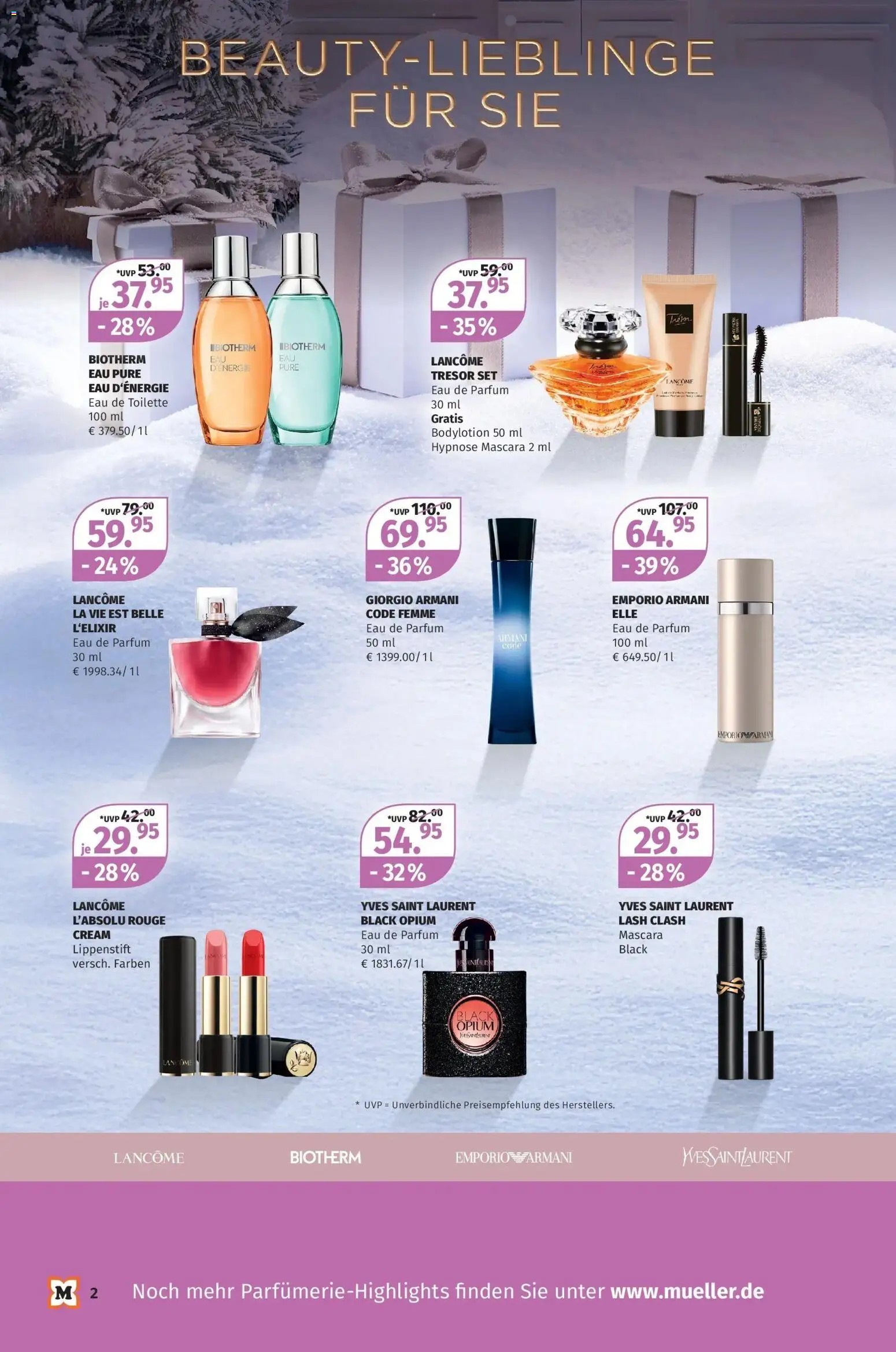 Müller - Beauty-Highlights – gültig ab 01.12.2025 | Seite: 2 | Produkte: Eau de Toilette, Rouge, Eau de Parfum, Mascara