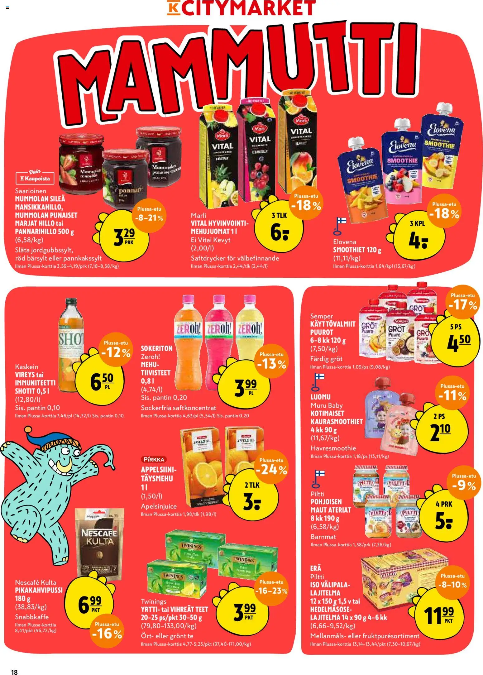K-Citymarket tarjoukset – voimassa 16.03.2026 alkaen | Sivu: 18 | Tuotteet: Mehu