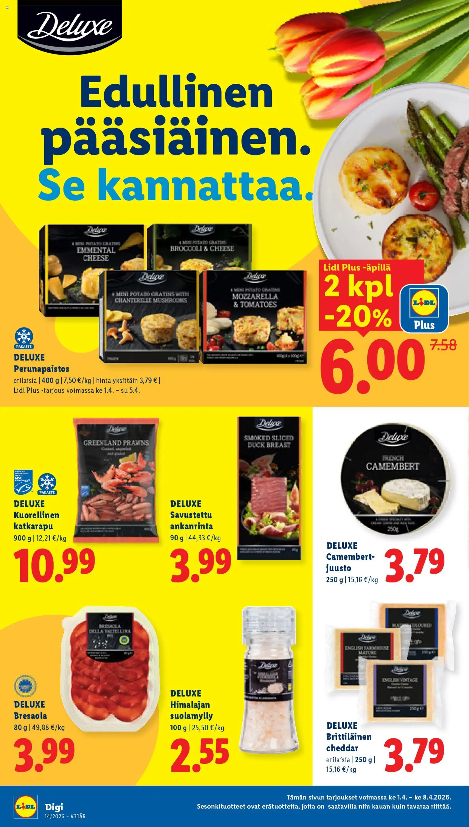 Lidl tarjoukset – voimassa 01.04.2026 alkaen | Sivu: 10 | Tuotteet: Mozzarella, Katkarapu, Emmental, Juusto
