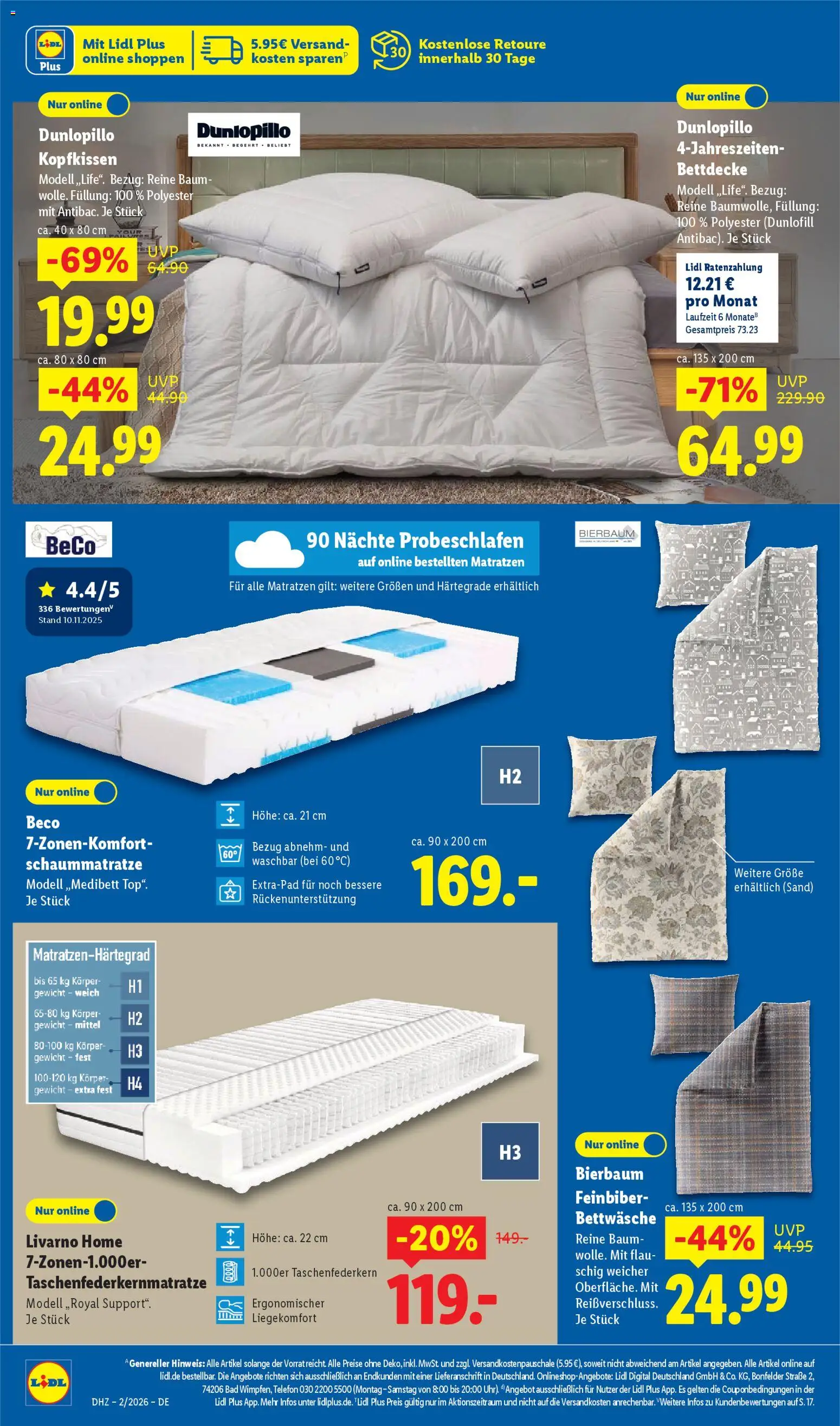 Lidl Prospekt Holzminden – gültig ab 05.01.2026 | Seite: 38 | Produkte: Gewicht, Bettwäsche, Bad, Kopfkissen