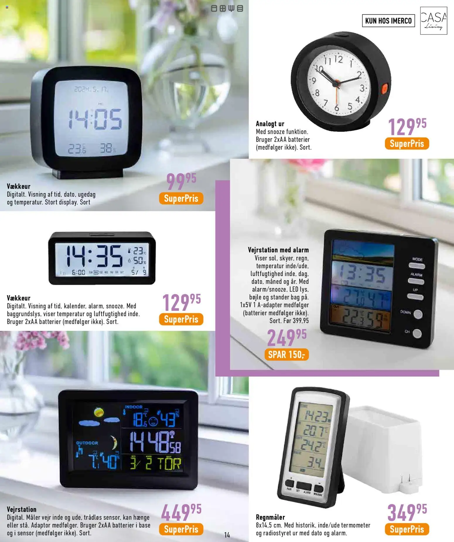 Imerco tilbudsavis – gyldig fra 27.03.2026 | Side: 14 | Produkter: Bøjle, Batterier, Termometer, Ur