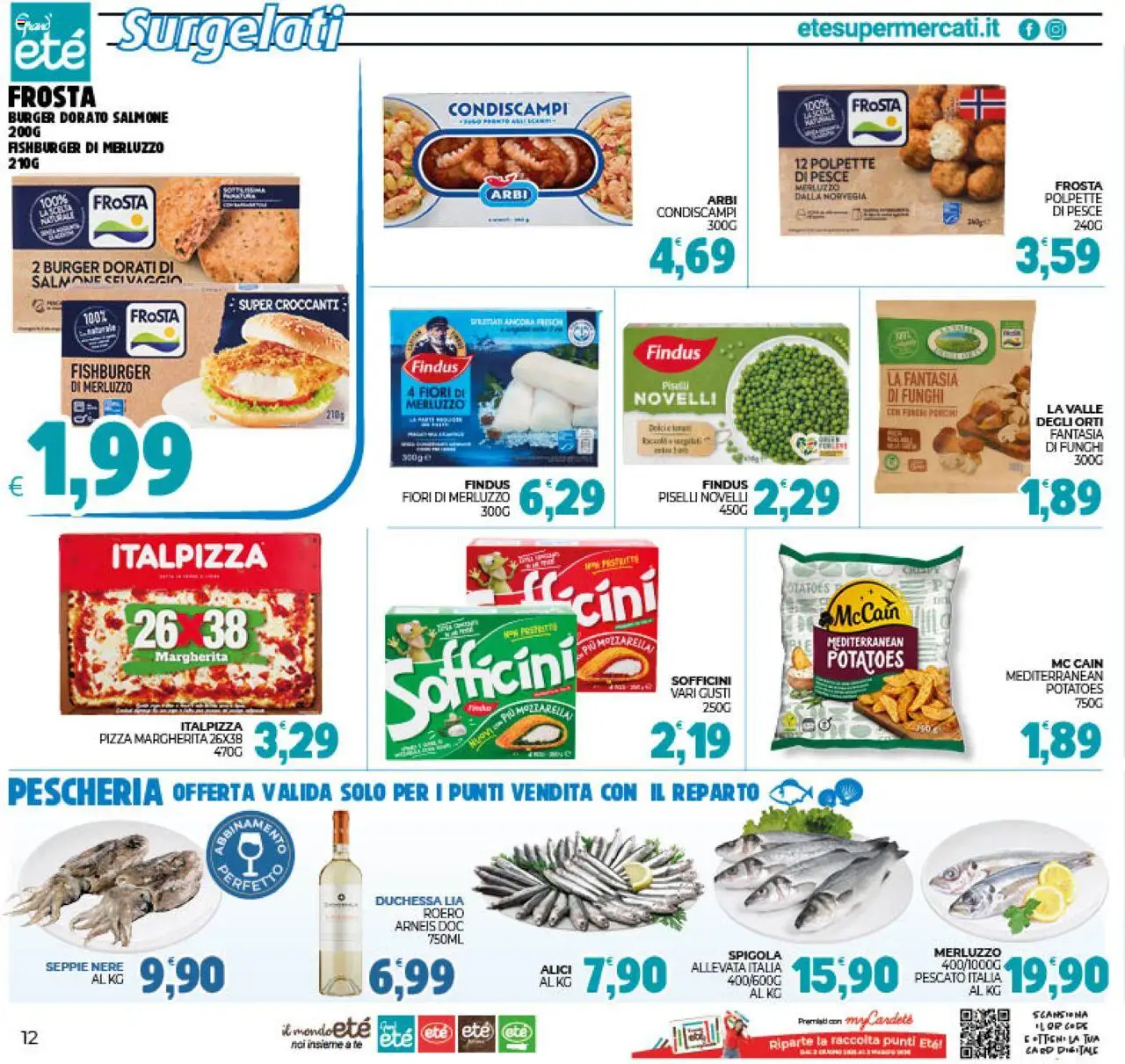 Volantino Eté del 25.07.2025 | Pagina: 12 | Prodotti: Pizza, Salmone, Tè, Spigola