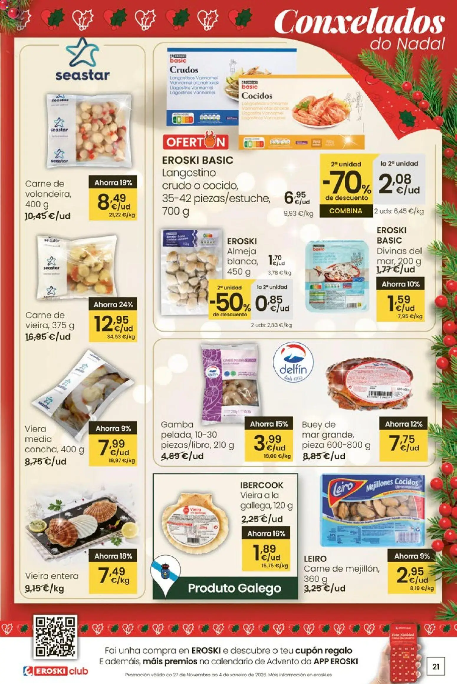 Eroski - Center │ válido desde el 18.12.2025 | Página: 21 | Productos: Langostino, Gamba