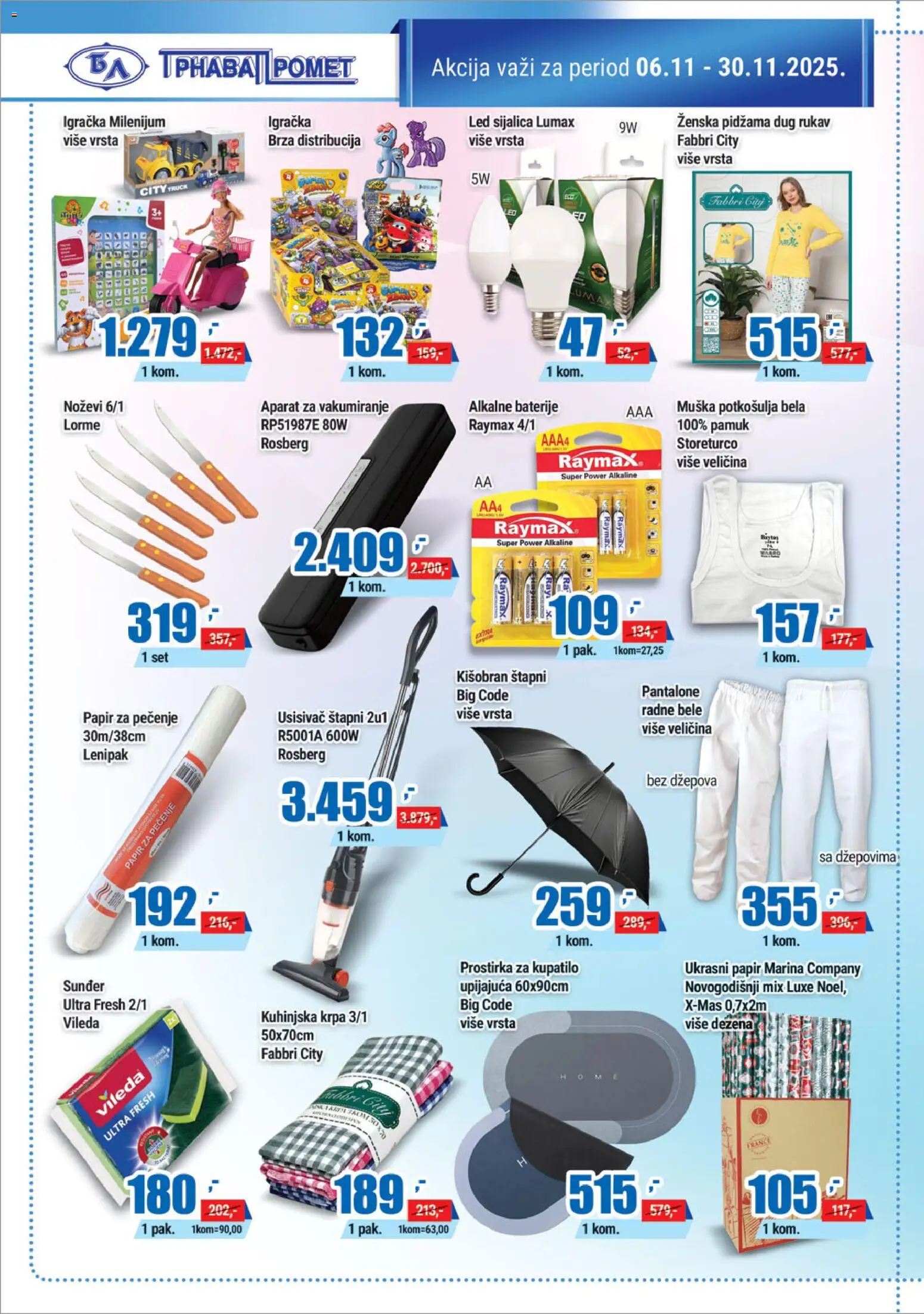 Trnava Promet katalog - važi od 06.11.2025 | Strana: 20 | Proizvode: Usisivač, Sijalica, Vileda, Pidžama