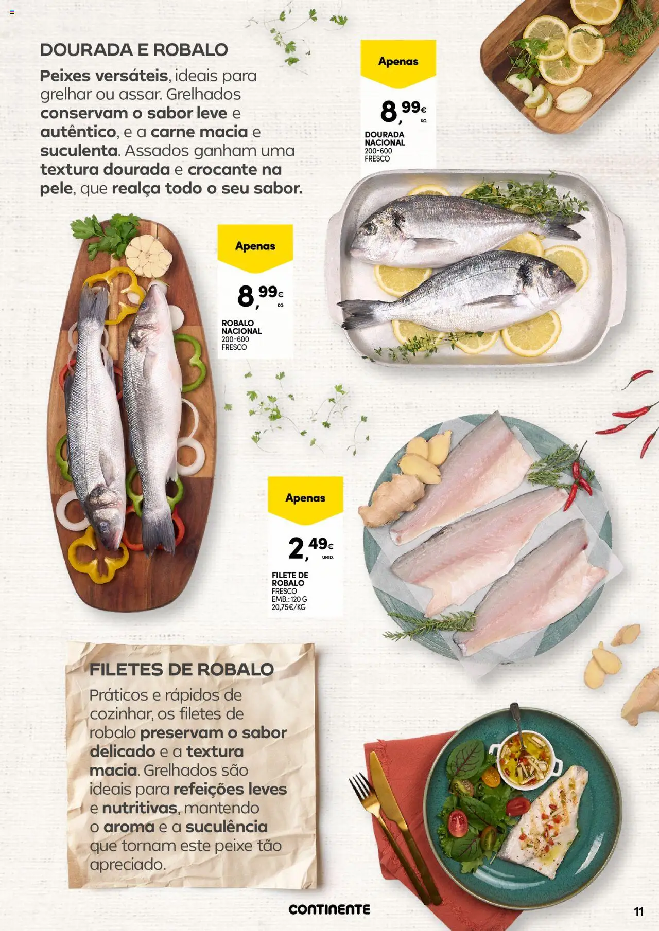 Continente - Frescos: O outono vem cheio de sabor │ válido de 21.10.2025 | Página: 11 | Produtos: Dourada, Peixe, Carne