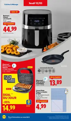 LIDL - Prévisualisation de Masterpro Friteuse à air chaud XL, Friteuse à air chaud XL, Env. 8 L, 1800 W valide à partir de 12.03.2026 | Page: 36